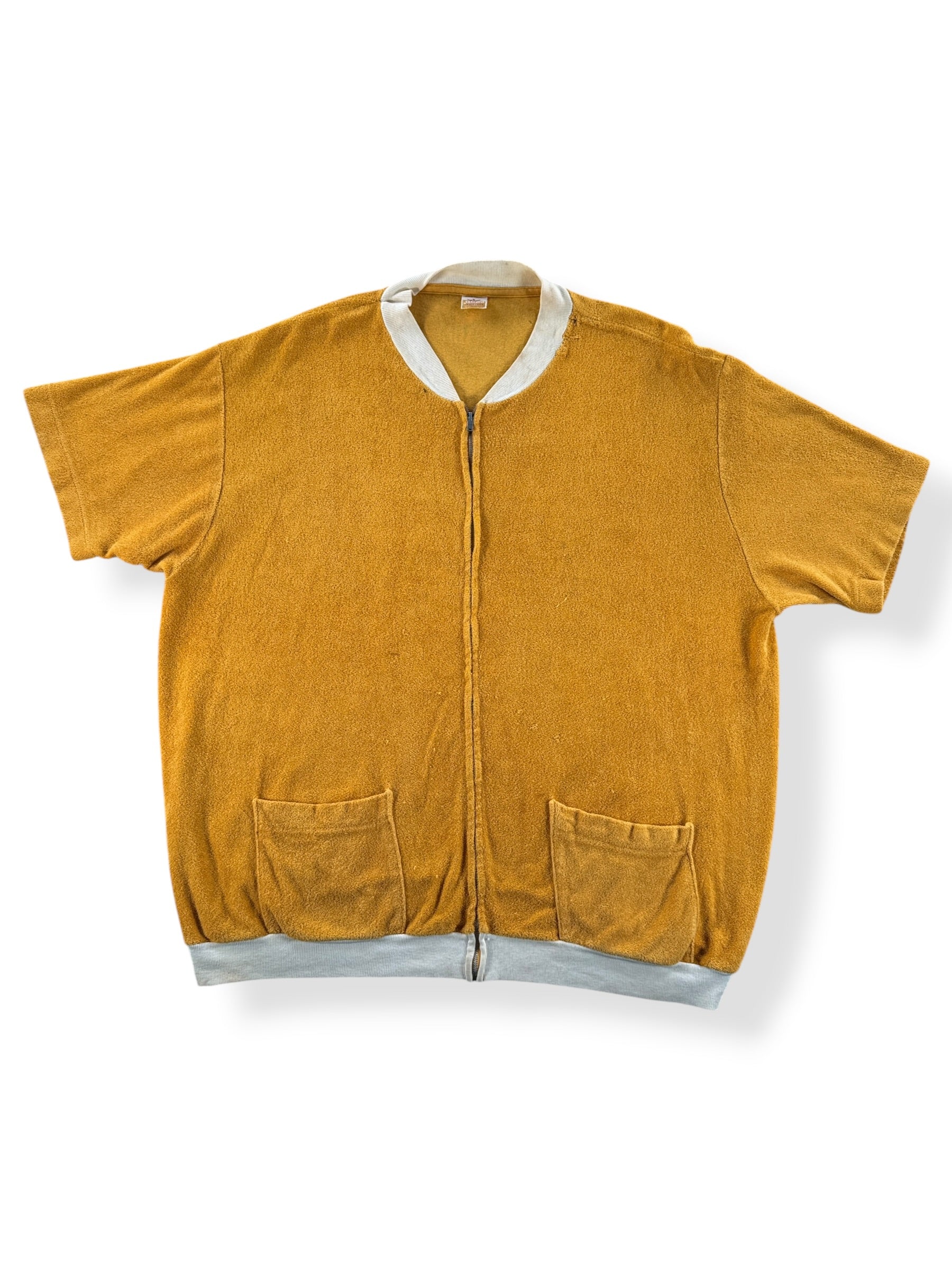 Front of Vintage Jantzen Terry Cloth Zip Up Jacket SZ XL