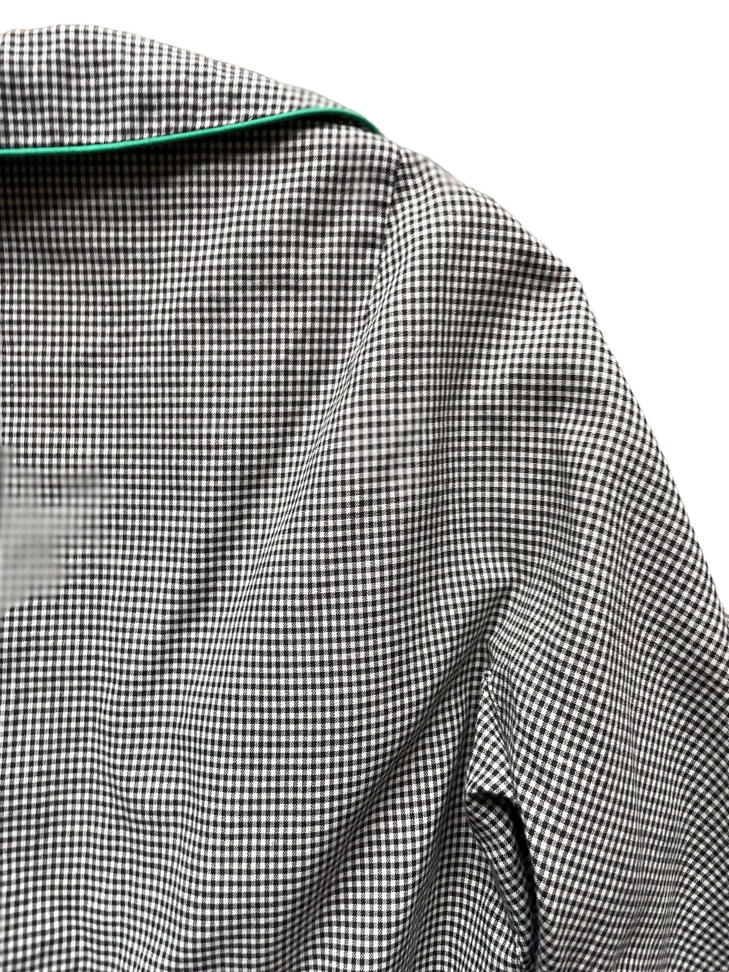 Back right shoulder view of Vintage 1950s Cropped Gingham Jacket | Vintage Ladies Clothing | Barn Owl True Vintage