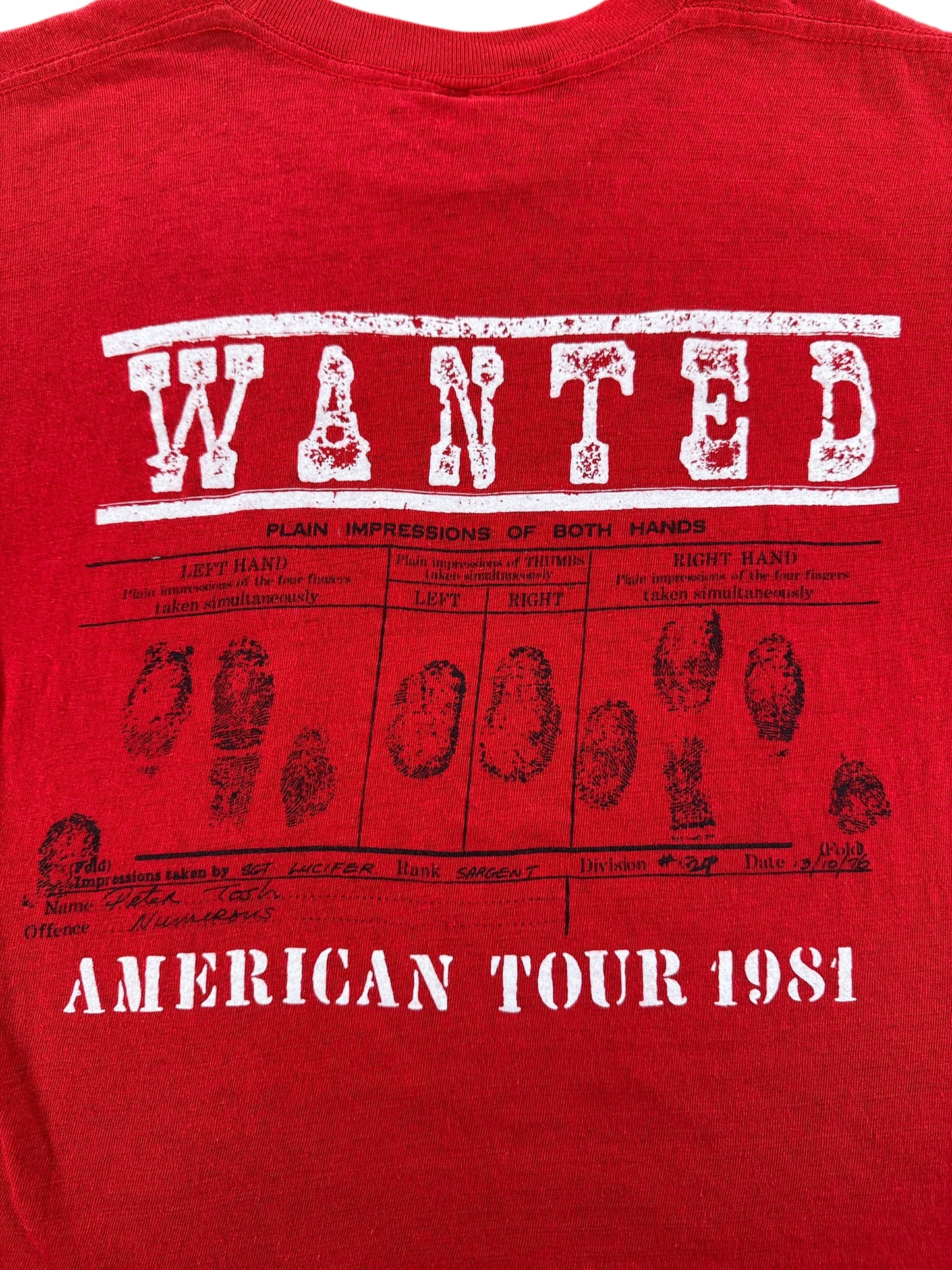 Back Graphic of Vintage Peter Tosh Dread & Alive Tee SZ S (Fits XS)