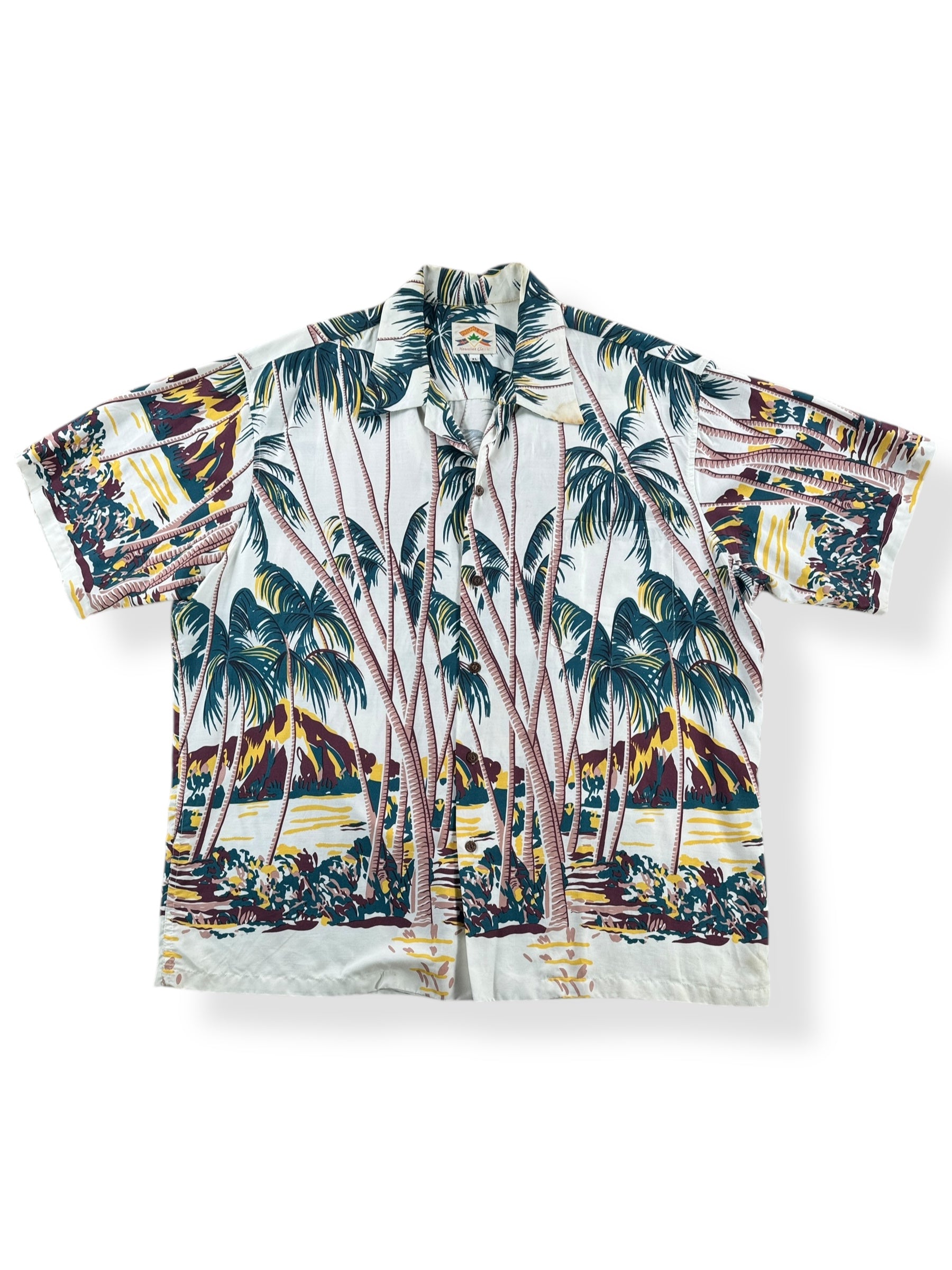 Front of Vintage Pineapple Brand Aloha Shirt SZ XL AS IS