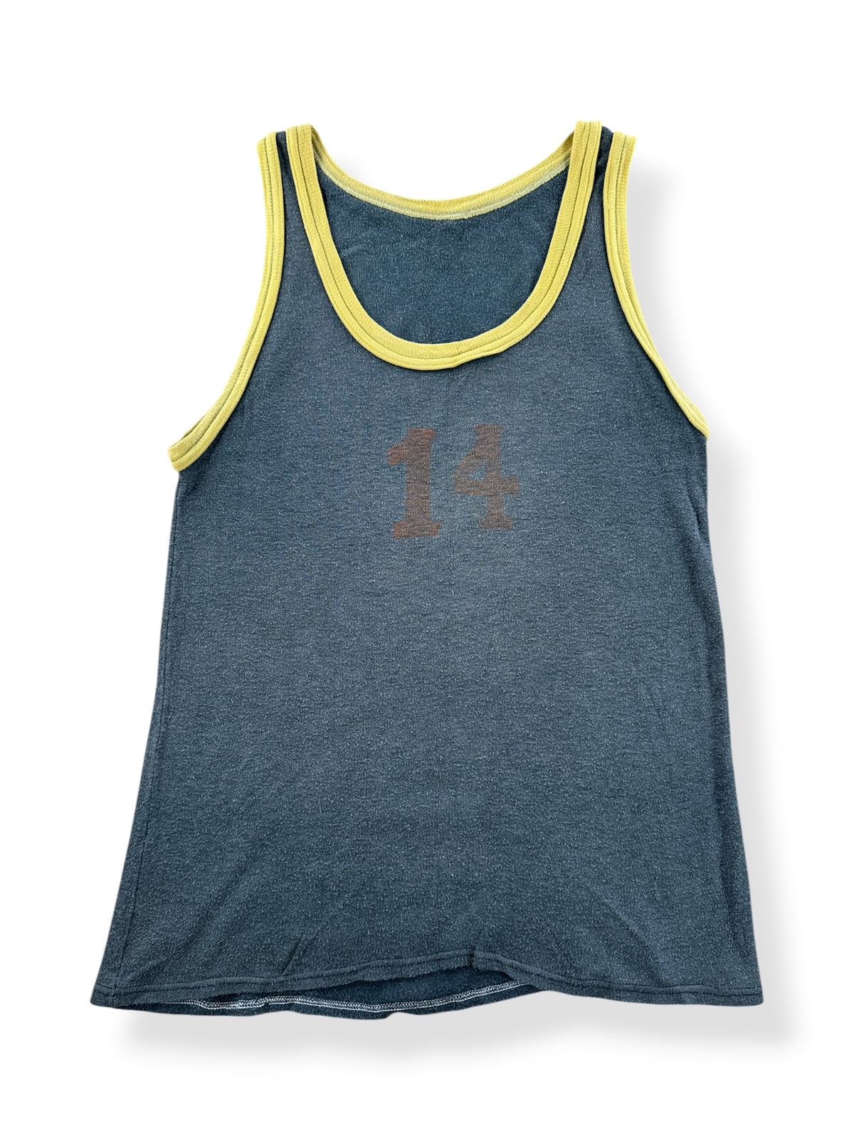 Front of Vintage 70s Cotopaxi Ecuador Gym Uniform Tank SZ XS