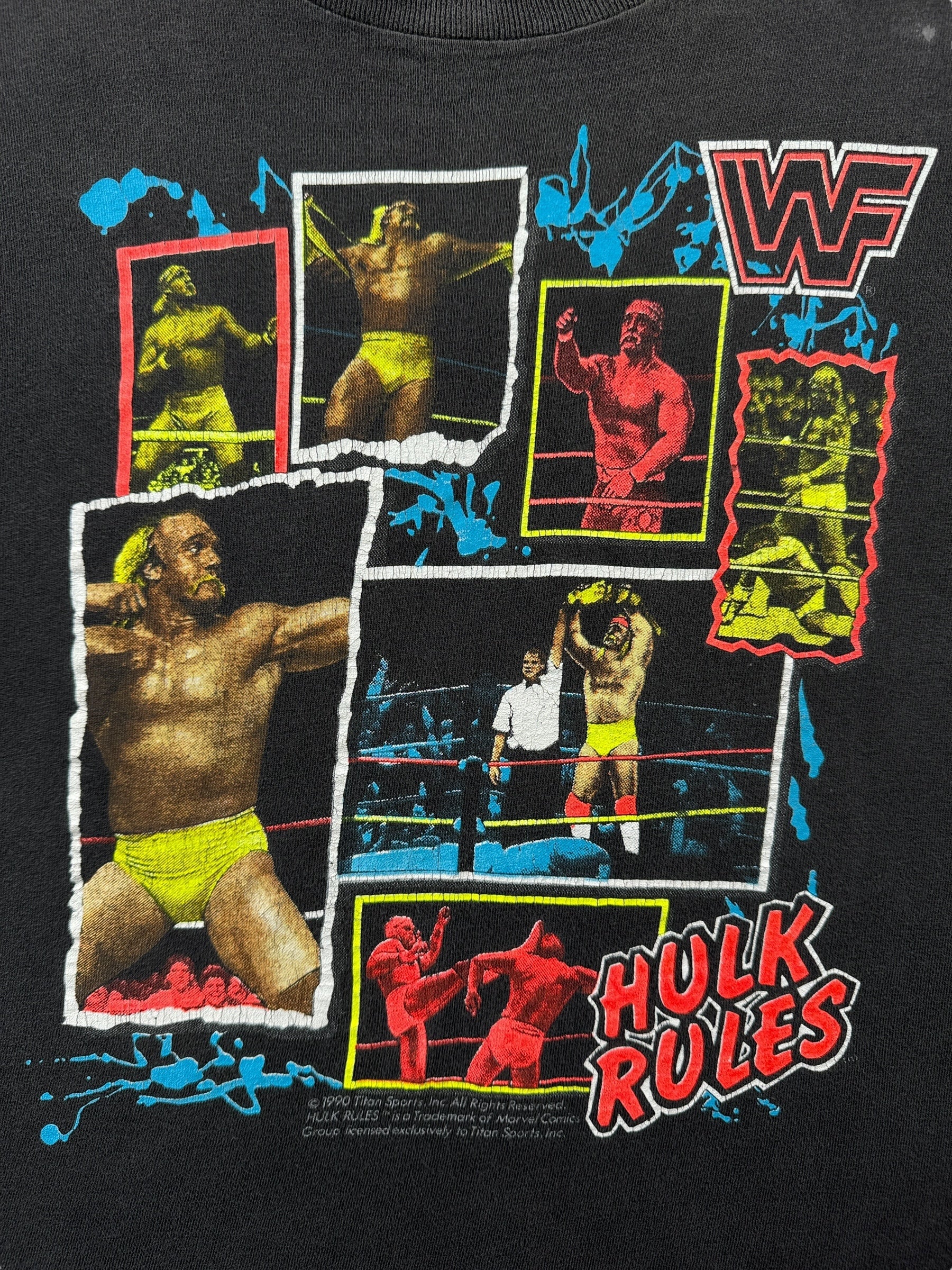 Graphic of Vintage Hulk Hogan Hulk Rules Youth Tee SZ S