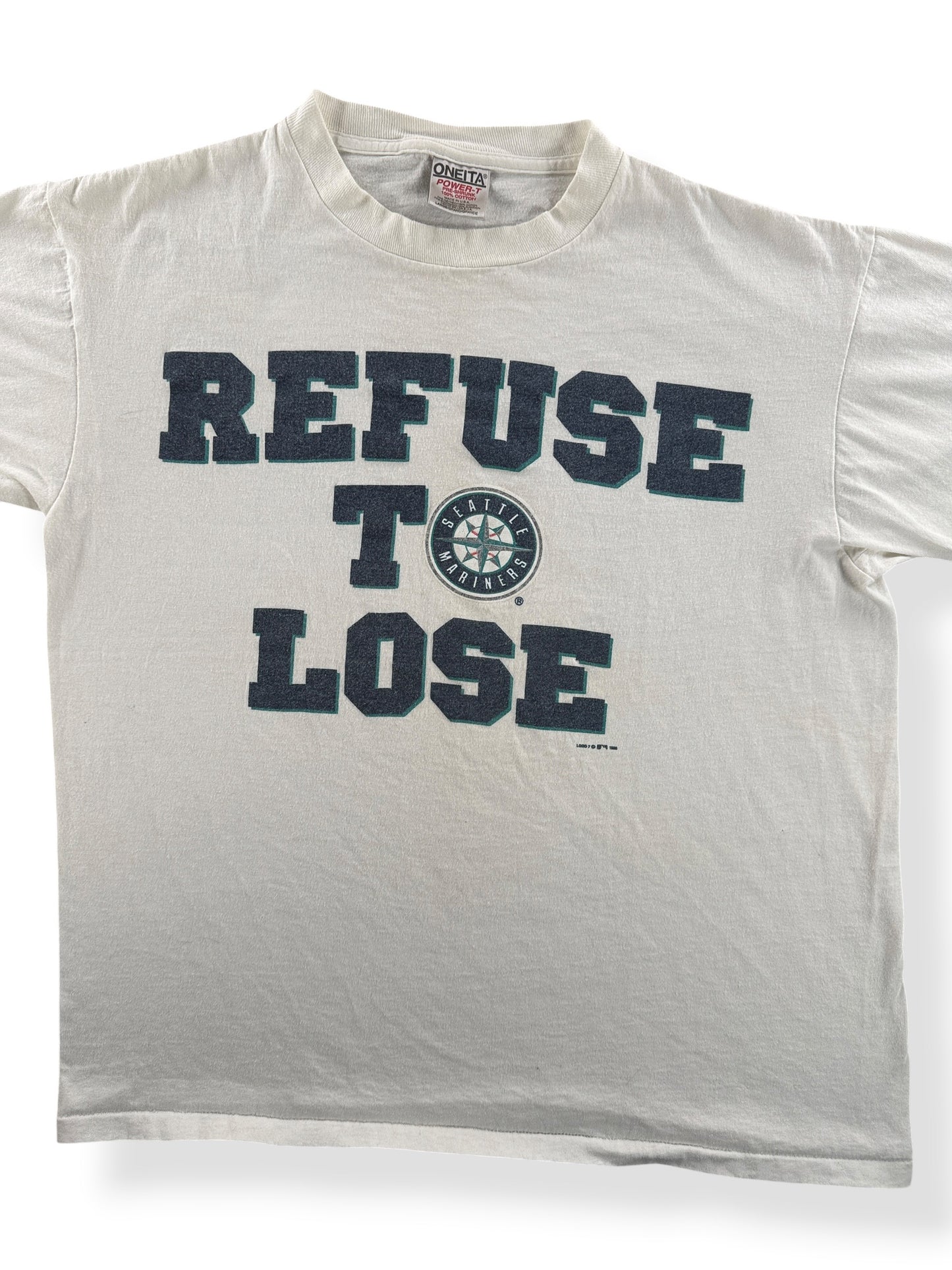 Front Close Up of Vintage Mariners Refuse To Lose Tee SZ L