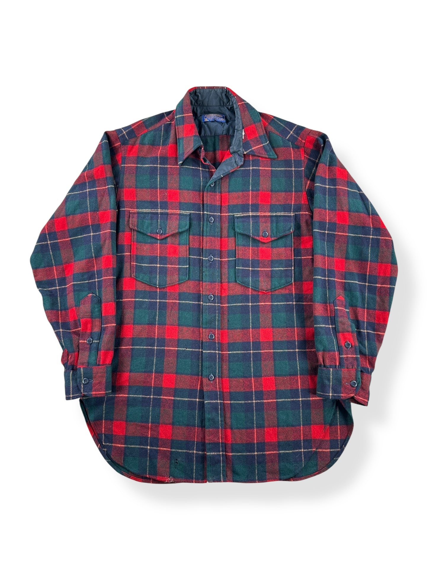 Front of Vintage Red Navy & Green Pendleton SZ M