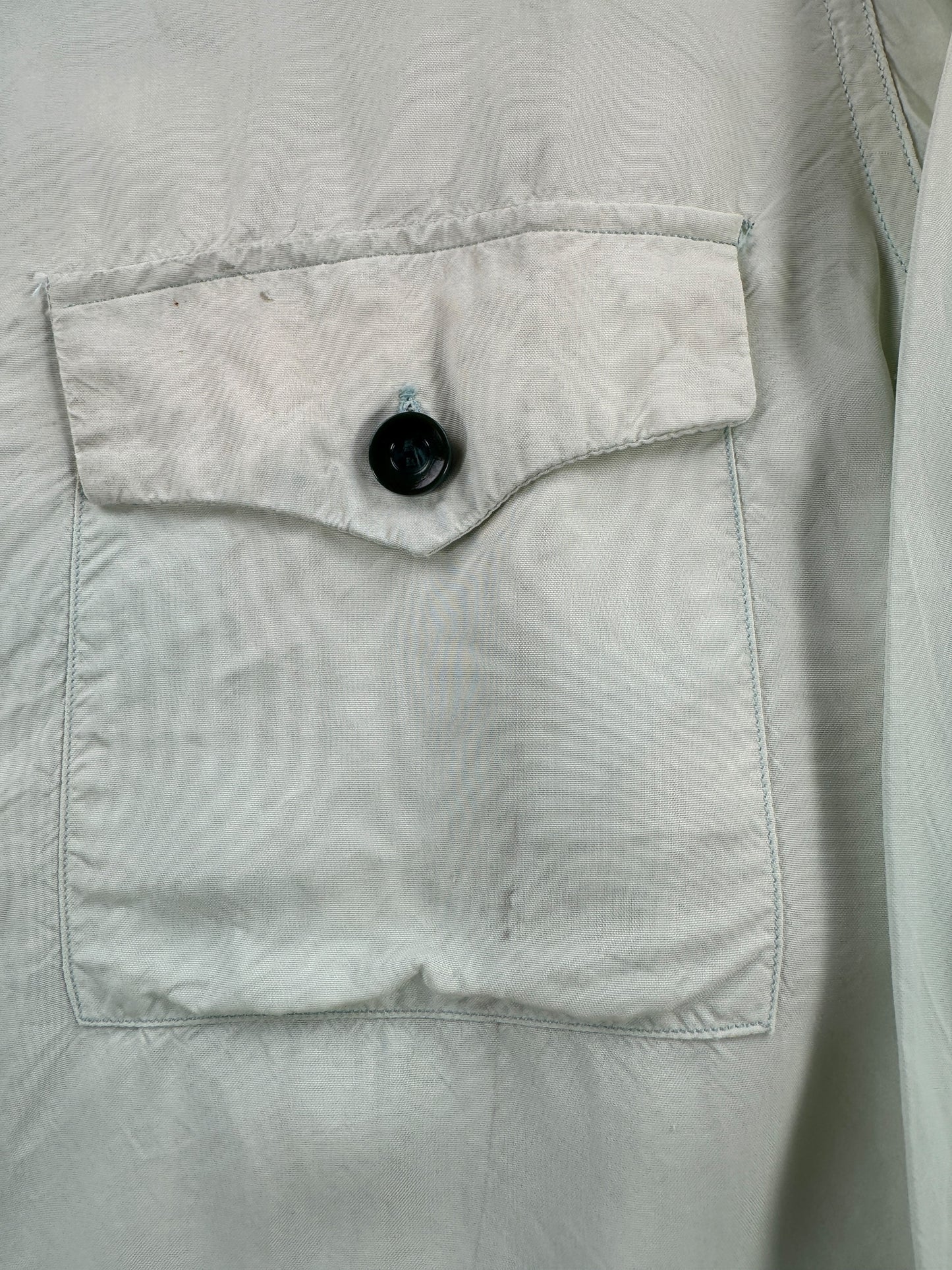 Pocket on Vintage American Eagle Crepe Loop Collar Shirt SZ S