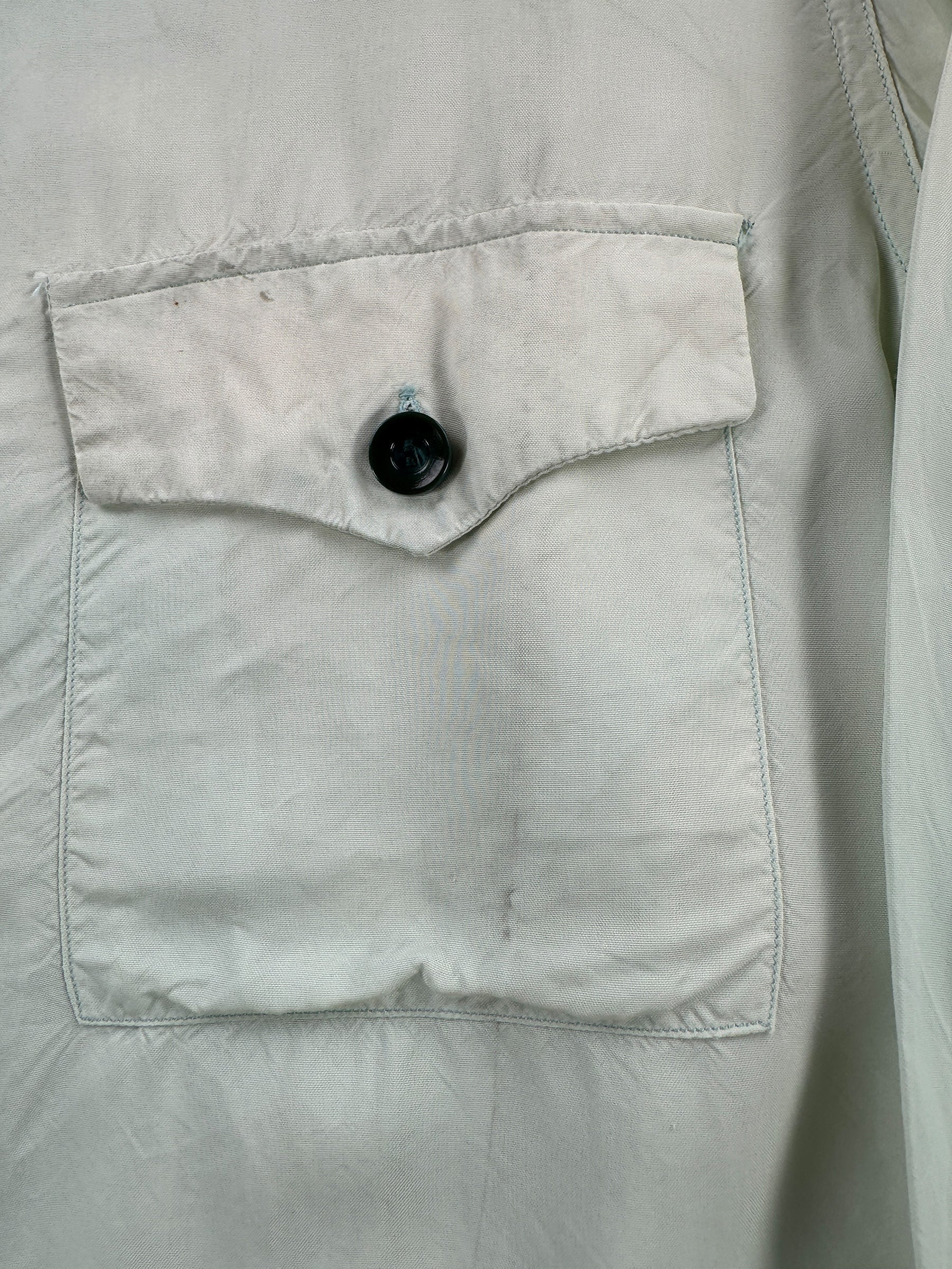 Pocket on Vintage American Eagle Crepe Loop Collar Shirt SZ S