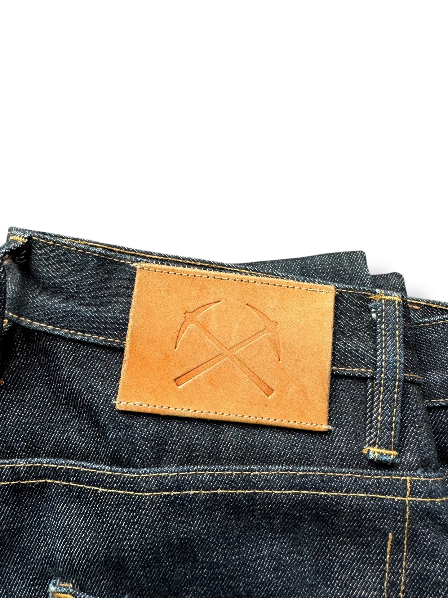 Patch on 3sixteen 17oz Skinny Japanese Selvedge W34