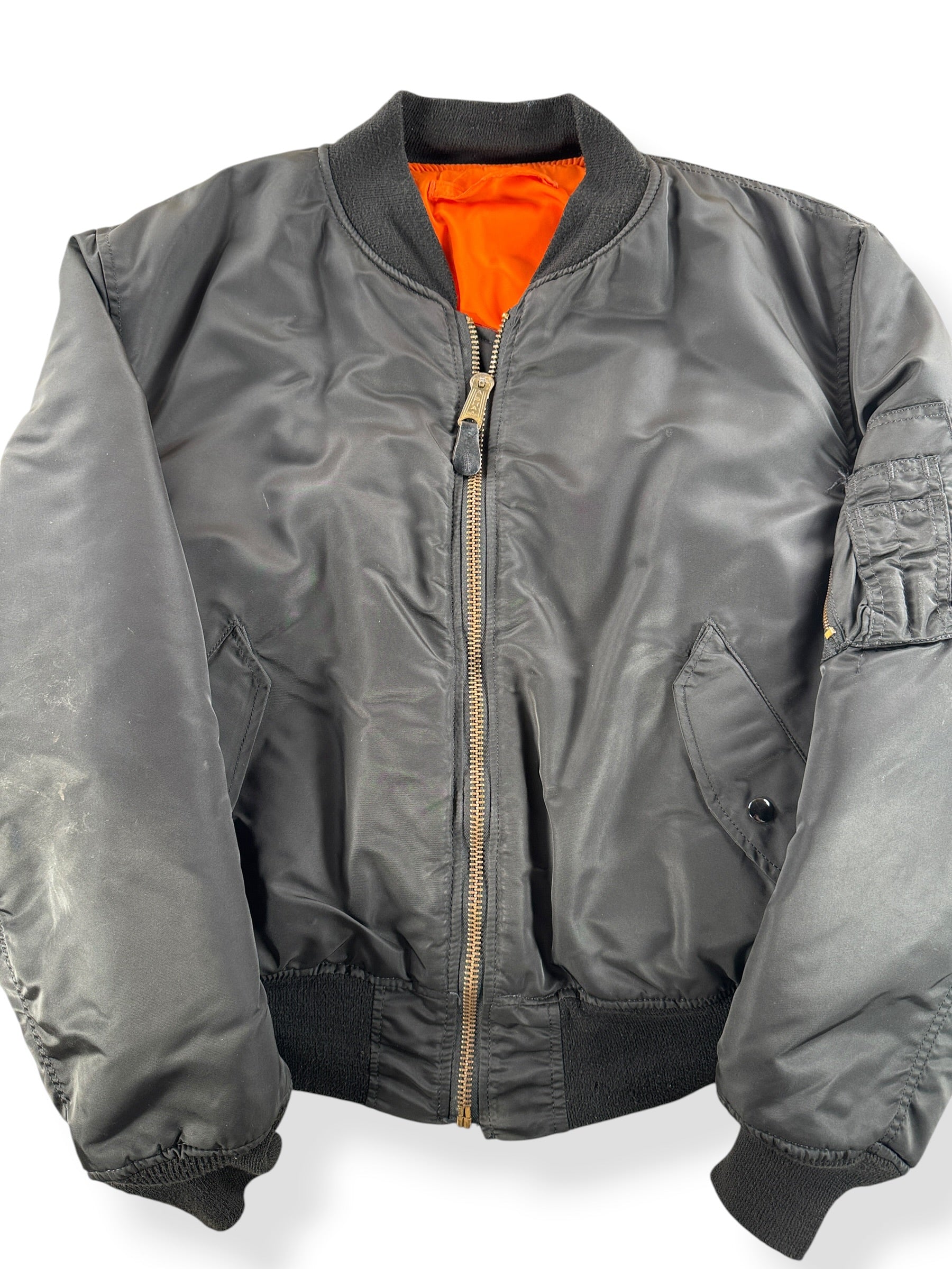 Black Alpha Industries MA-1 Bomber Jacket SZ XL – The Barn Owl