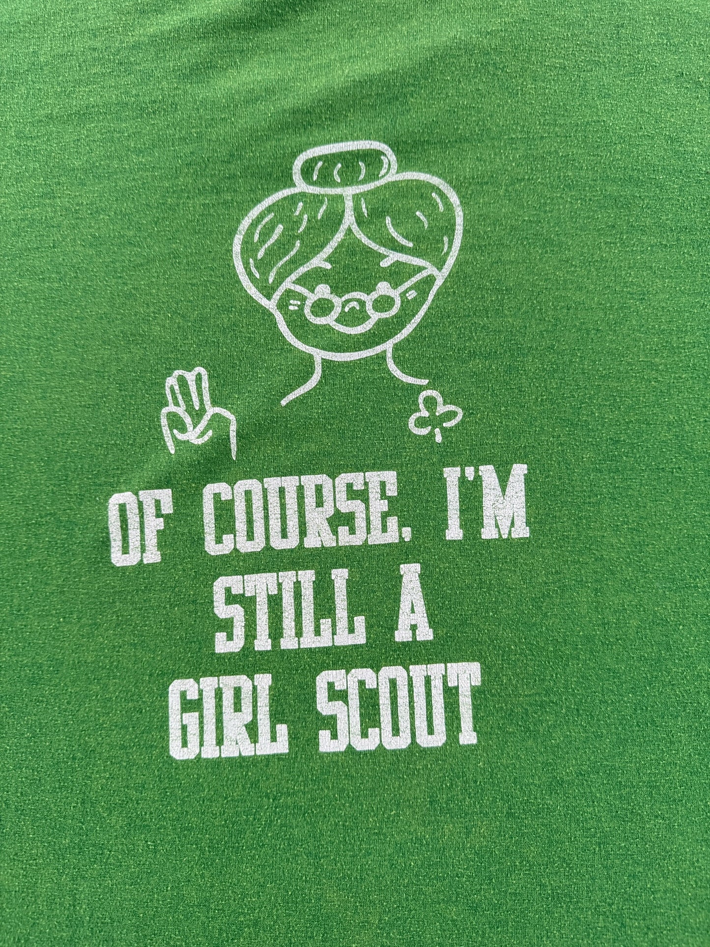 Back Graphic of Vintage Juliette Low Girl Scout Tee SZ XL