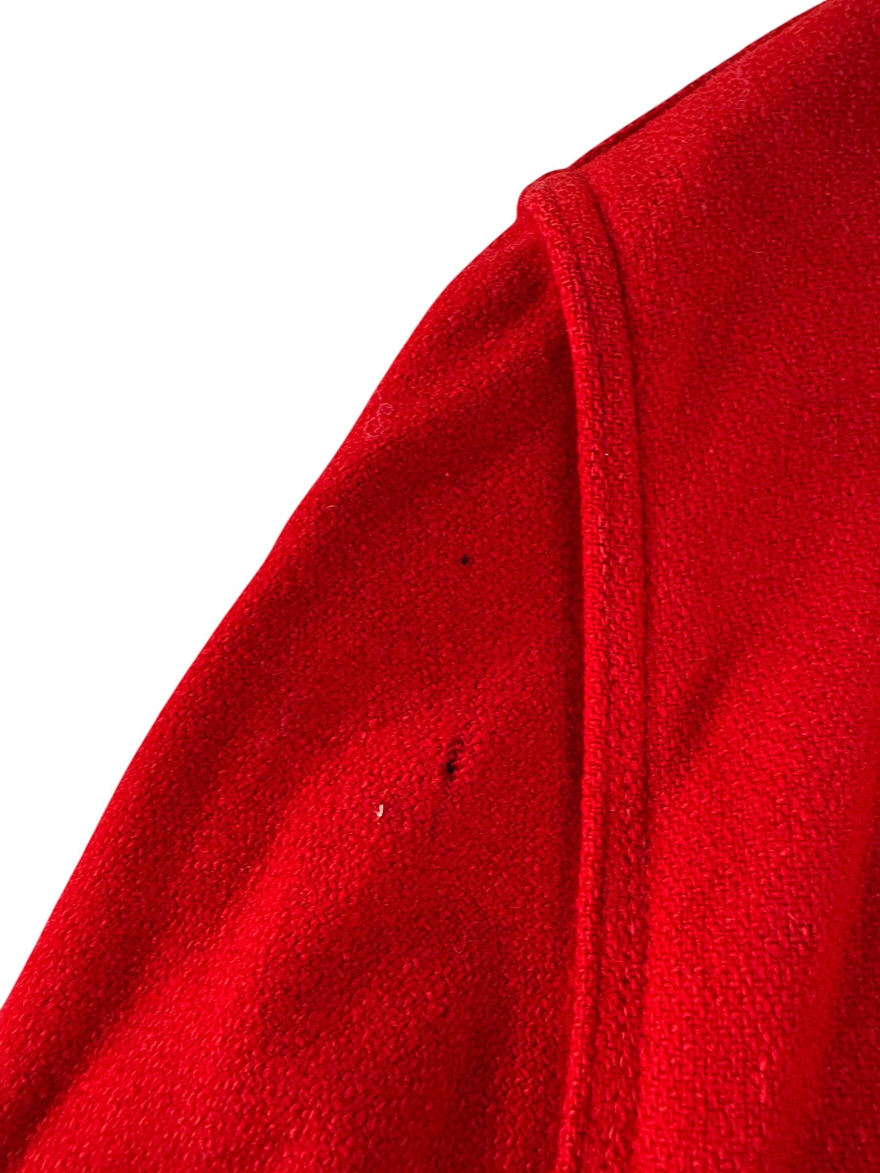 Holes on Vintage Red Wool Skyline Cruiser Jacket SZ L