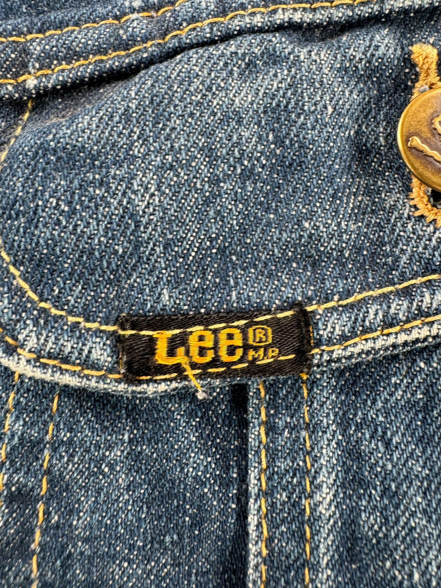 Pocket Label on Vintage Dark Lee Sanforized Denim Jacket SZ M