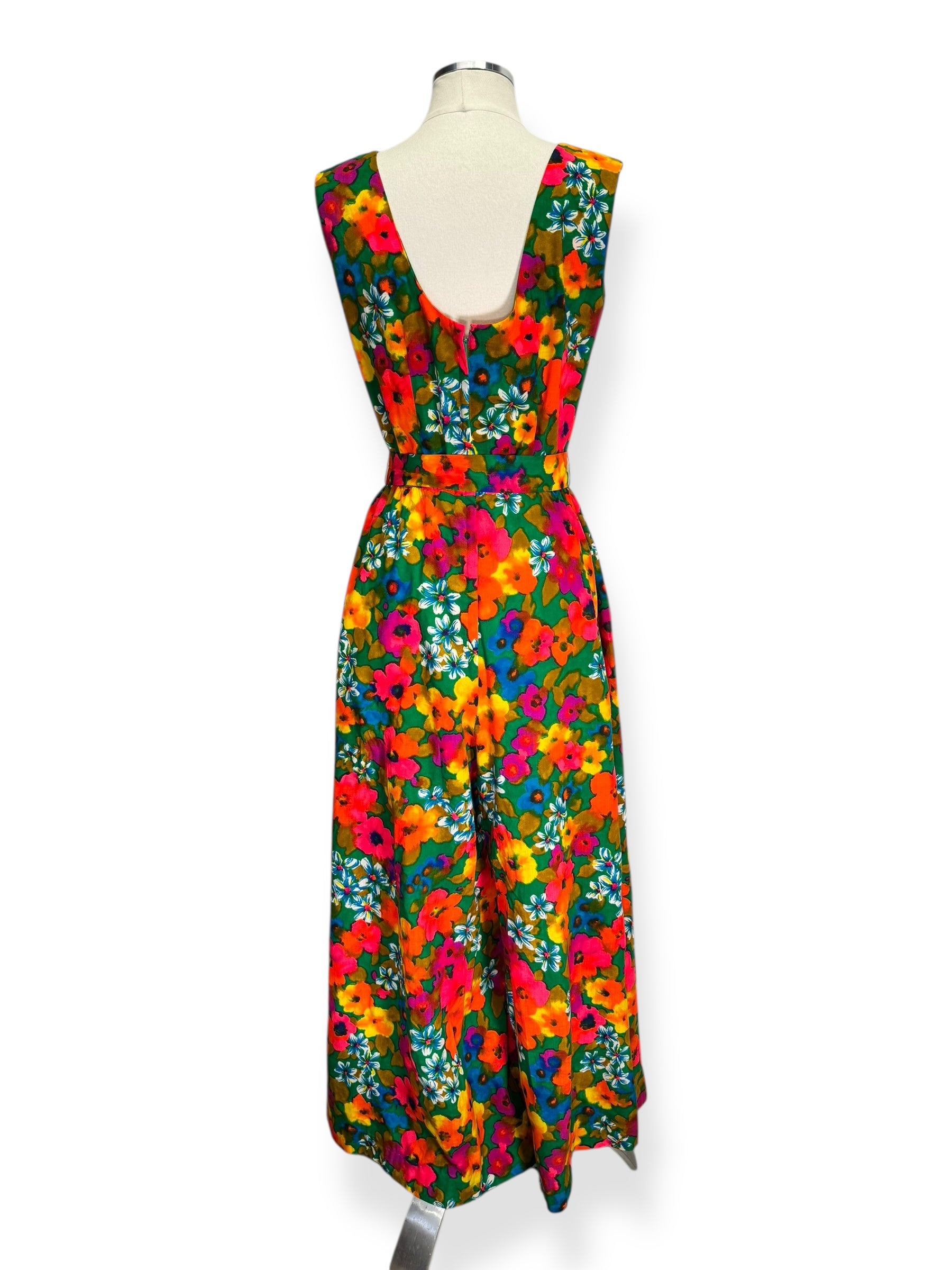 Back 1960s Sun Fashions Palazzo Jumpsuit S