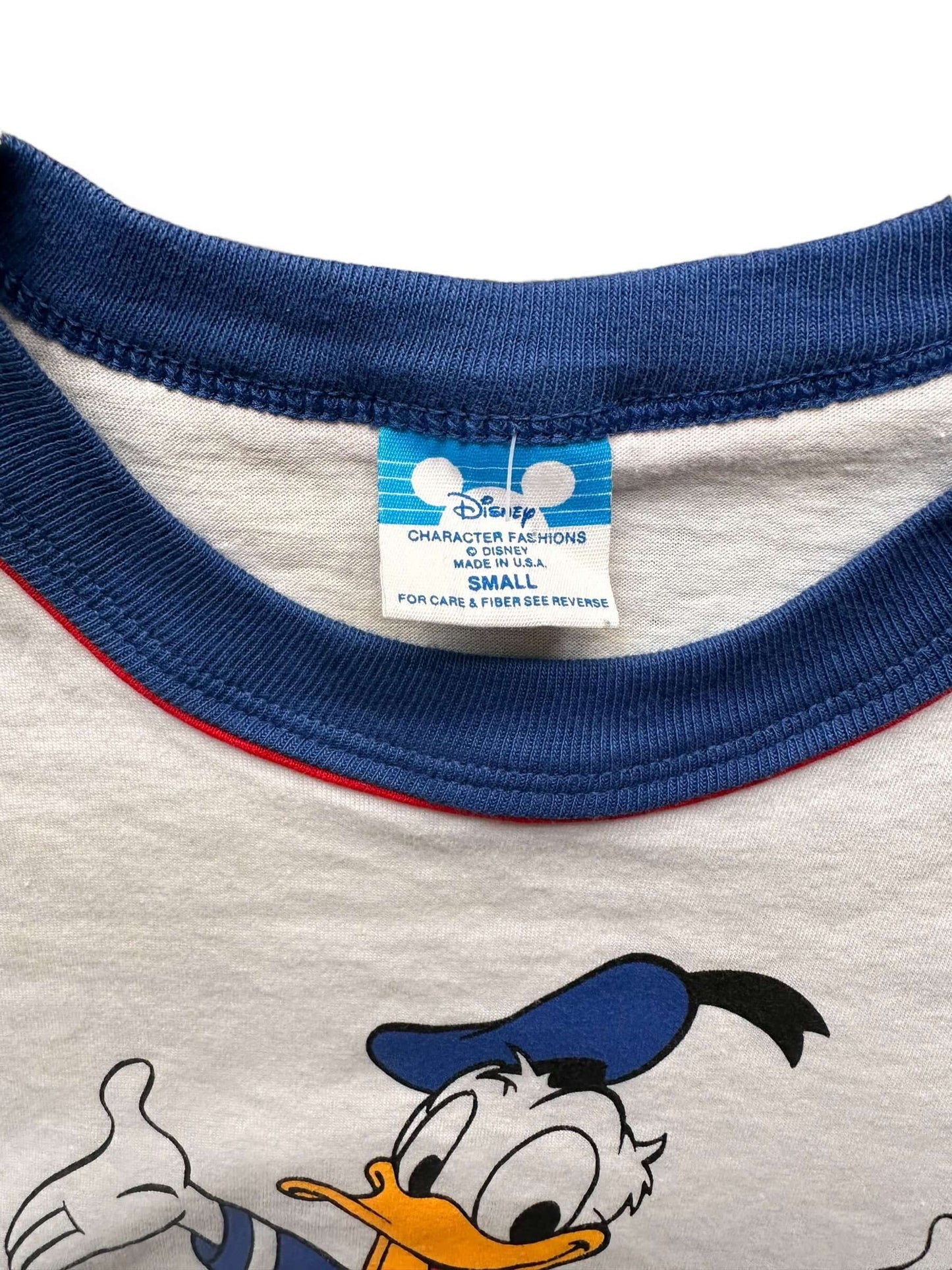 tag on Vintage Donald Duck Disney Ringer Tee SZ S