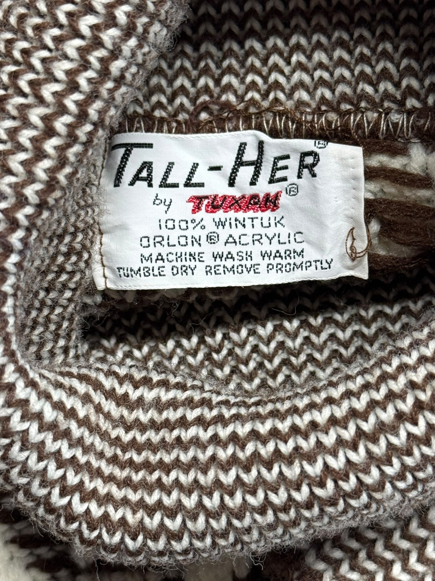 Tag view of 1960s Tall-Her Turtleneck Sweater M