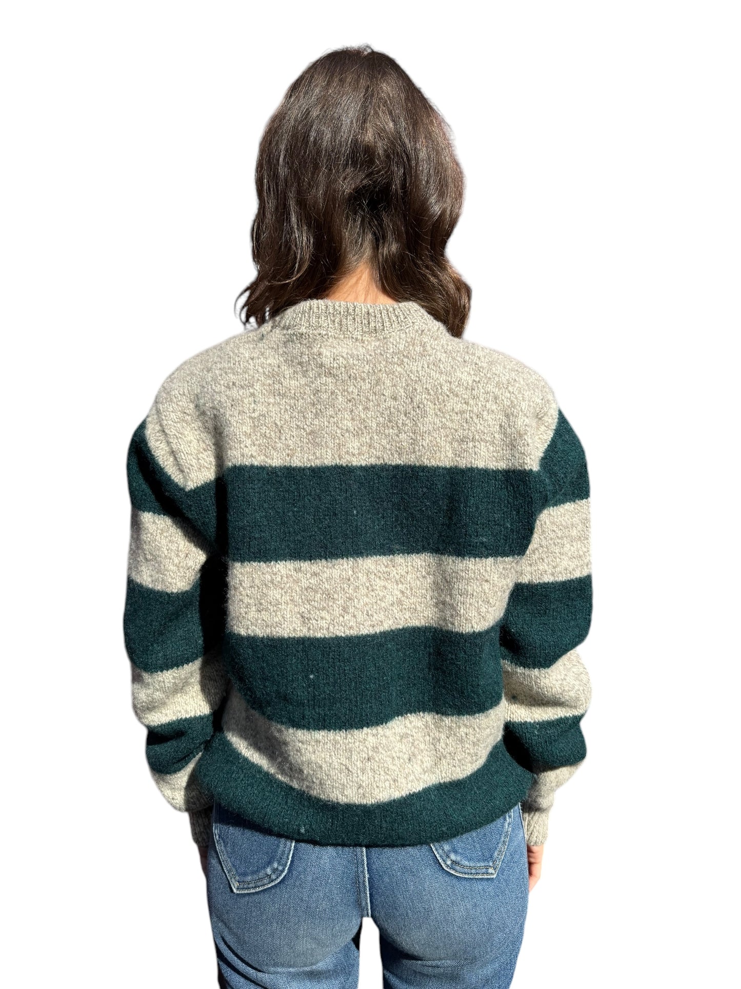 Back model view of Vintage L.L. Bean Striped Sweater SZ M Long