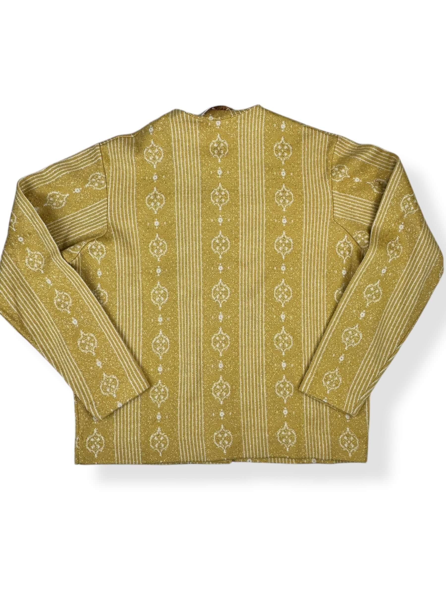 Back view of 1960s Gold Lurex Jantzen Cardigan L