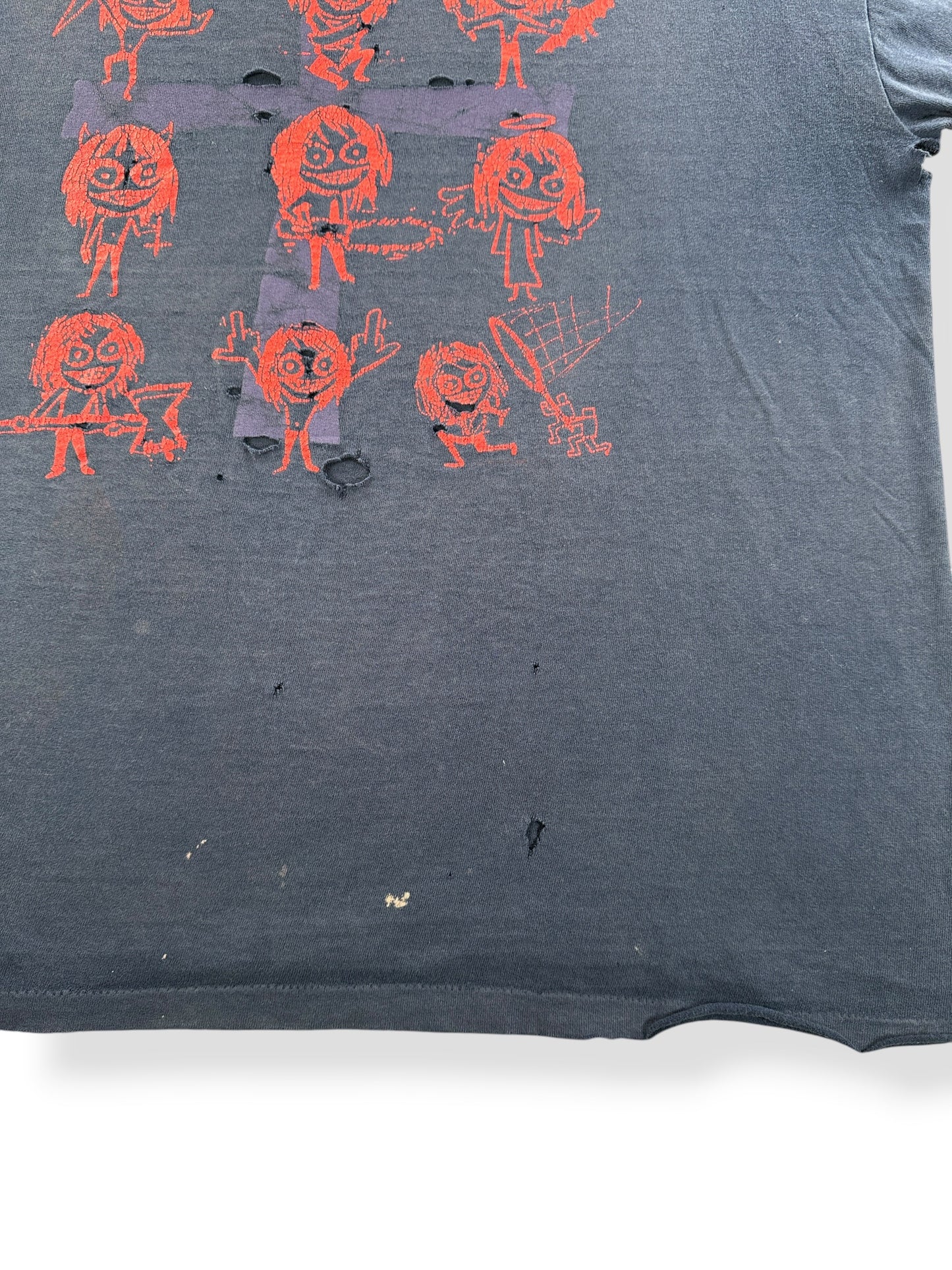 Wear on Vintage '99 Ozzy Thrashed Tee SZ XL