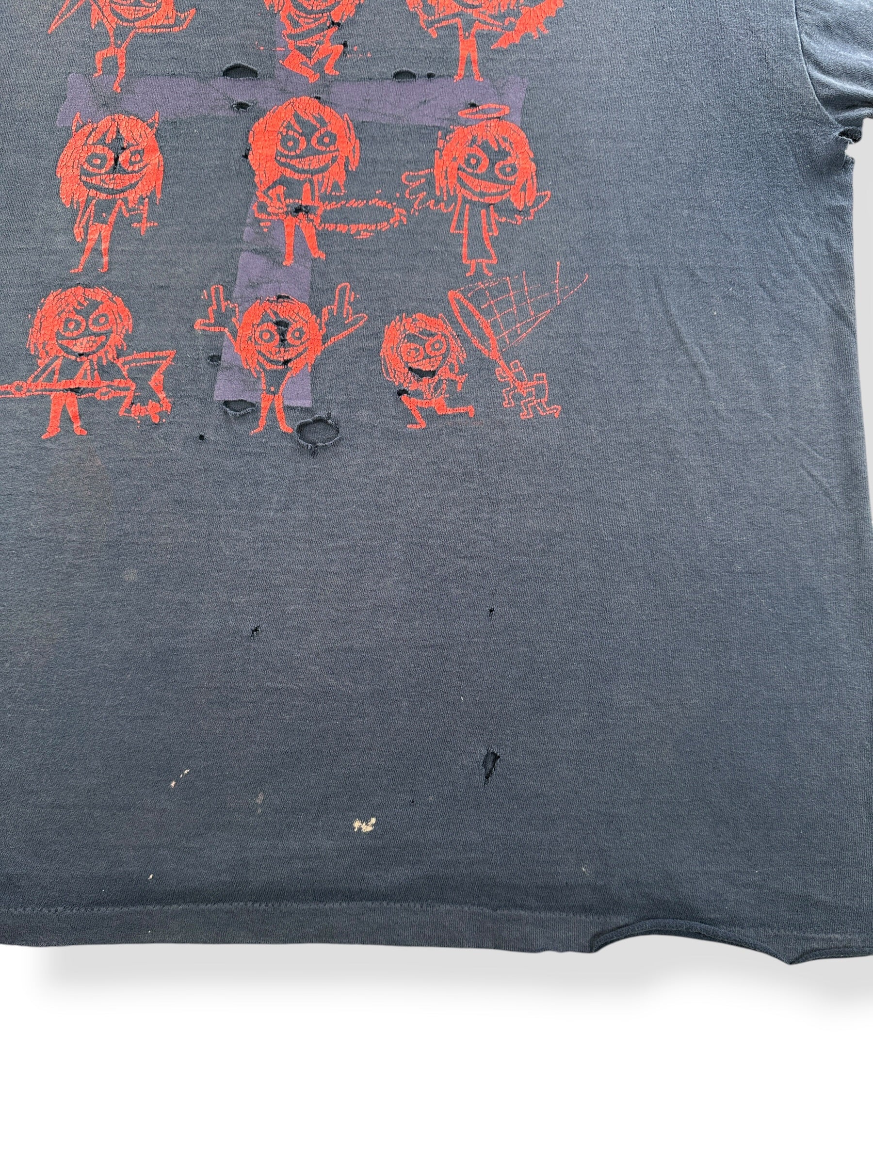 Wear on Vintage '99 Ozzy Thrashed Tee SZ XL