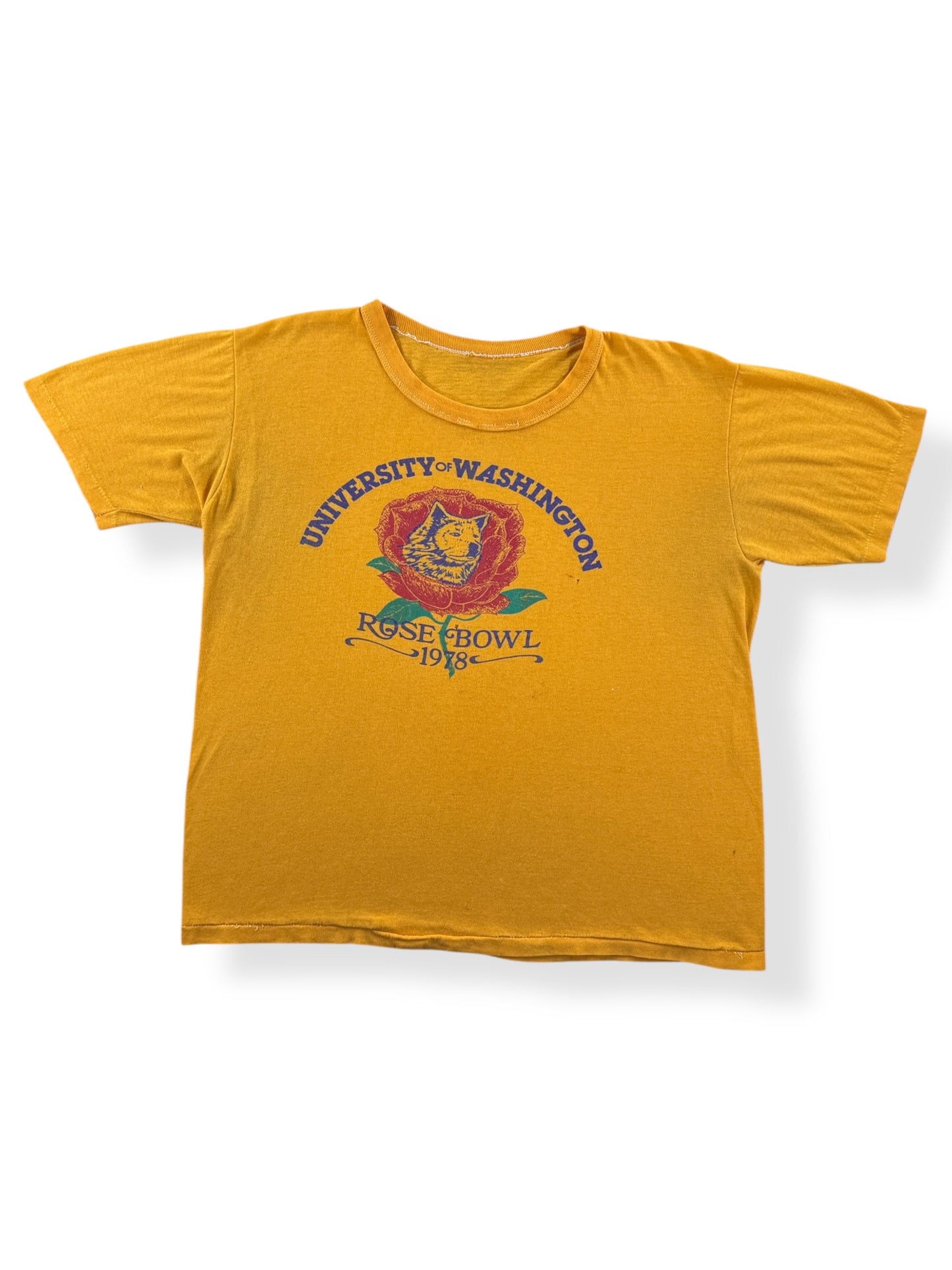 Front of Vintage Thrashed UW Rose Bowl 1978 Tee SZ L