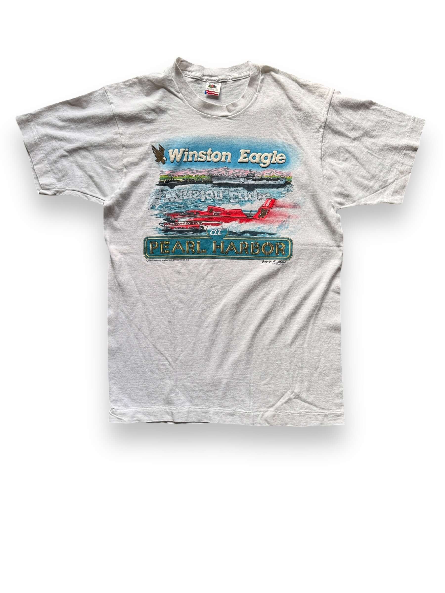 Front View of Vintage Winston Eagle Pearl Harbor Tee SZ L