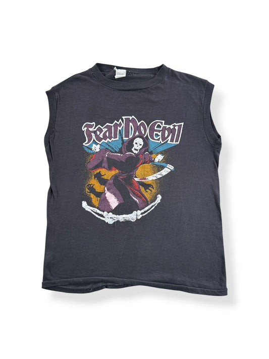 Front of Vintage Fear No Evil Tank Top SZ L (Fits M)