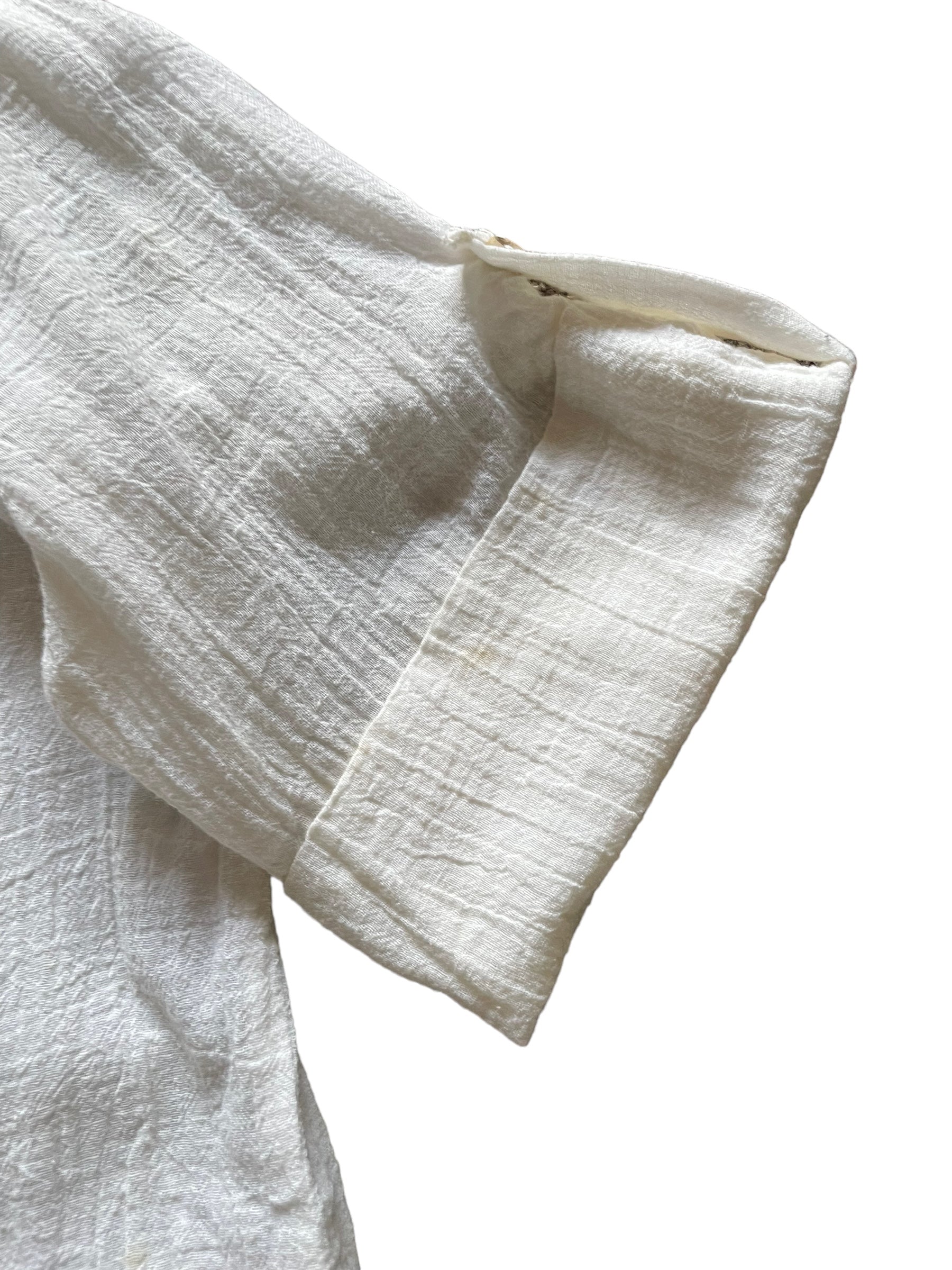 Sleeve detail Vintage 1970s Indian Cotton Shirt SZ M-L | Vintage Ladies Clothing | Barn Owl True Vintage