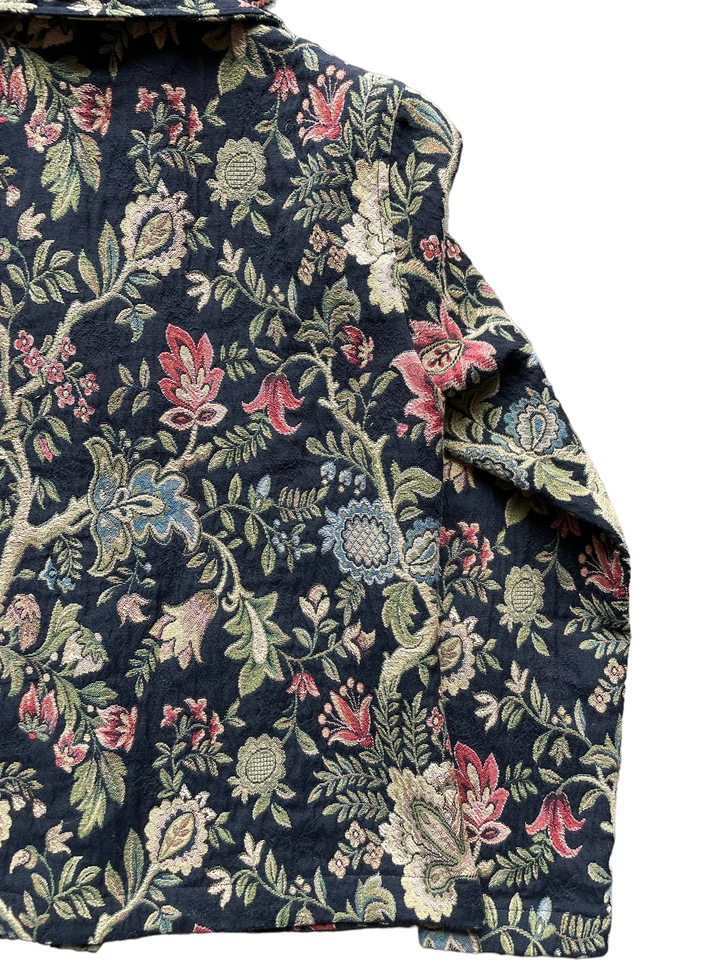 Back right side view of Vintage 90s Ladies Tapestry Jacket | Seattle True Vintage | Barn Owl Ladies Clothing