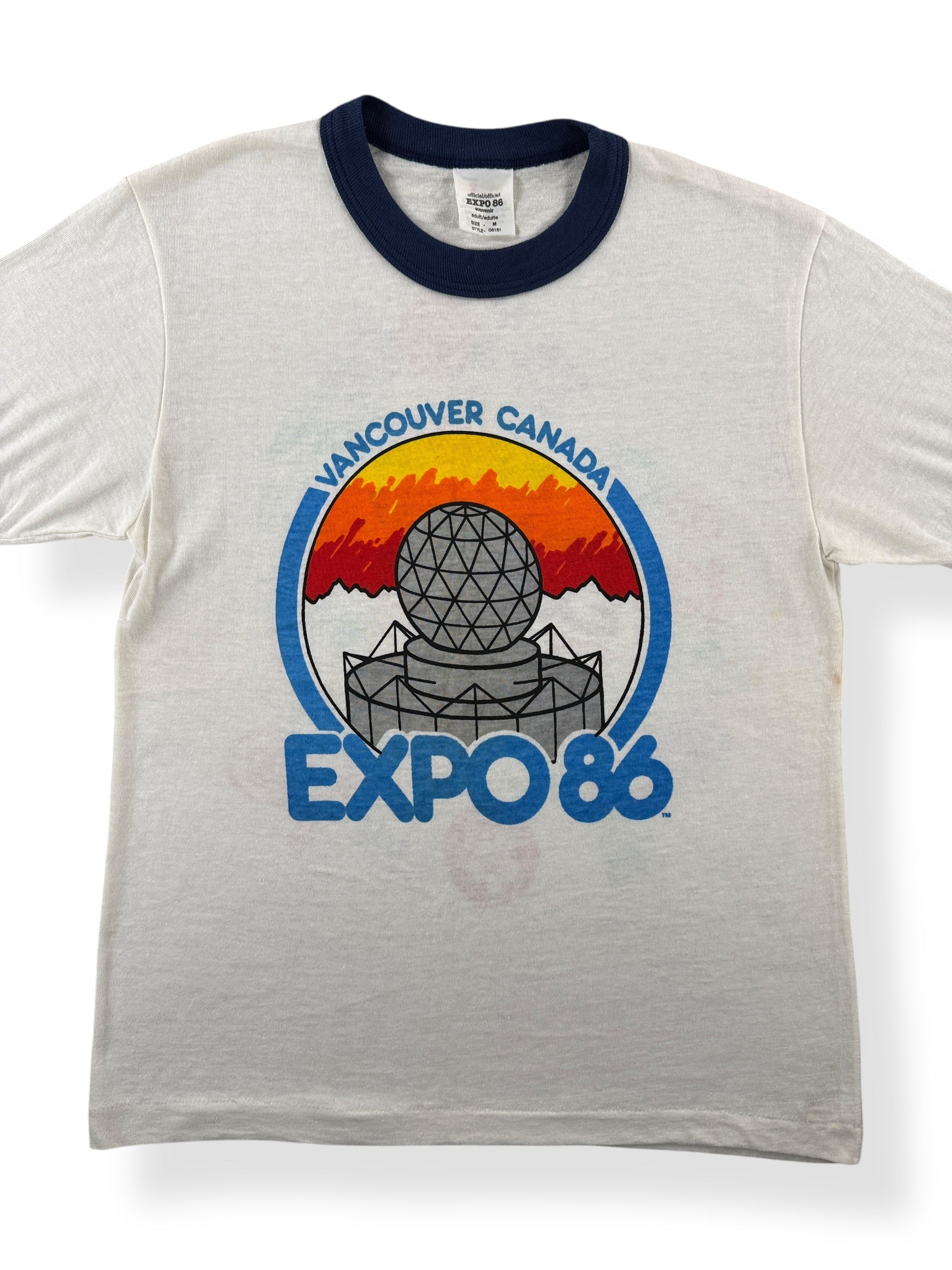 Front of Vintage Vancouver Expo 86 Ringer Tee SZ M (Fits S)