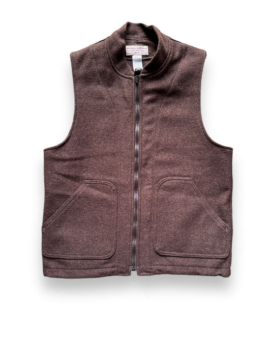 Front View of Filson Brown Wool Liner Vest SZ S