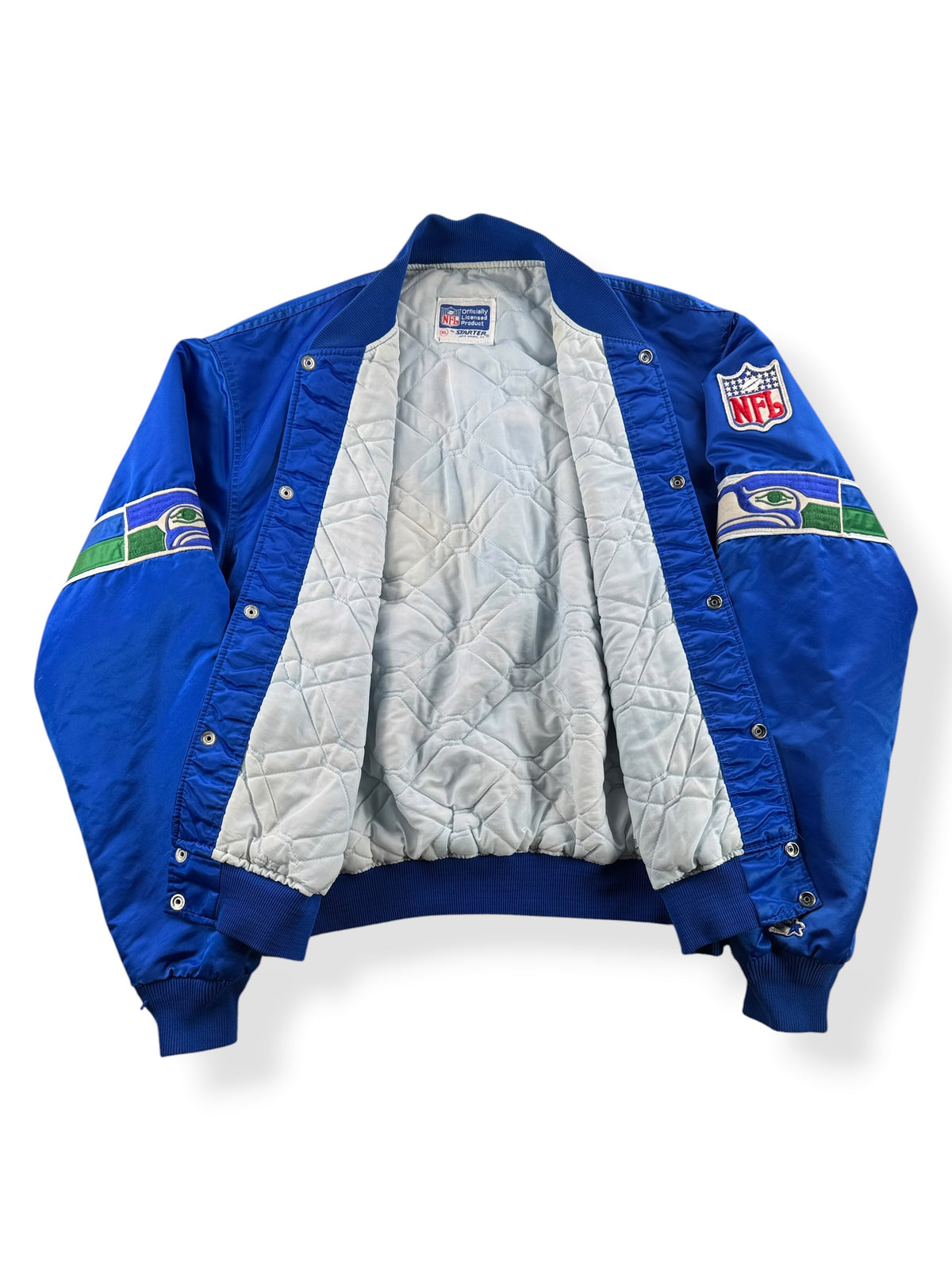 Inside of Vintage Seattle Seahawks Starter Jacket SZ XL