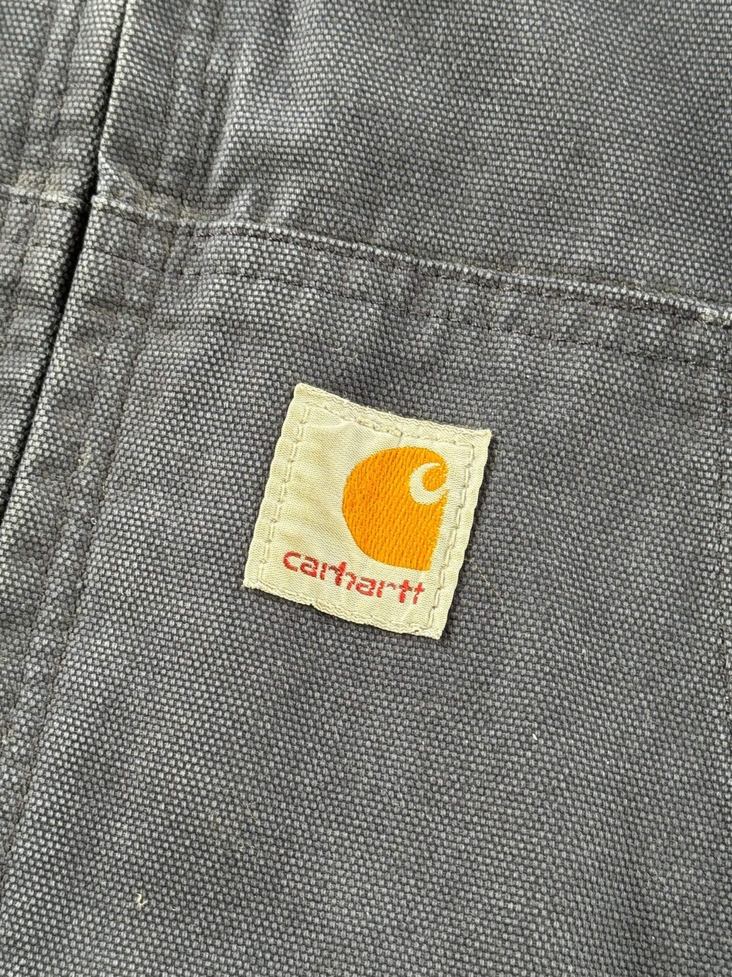Label on Carhartt Navy Blue Hooded Jacket SZ M