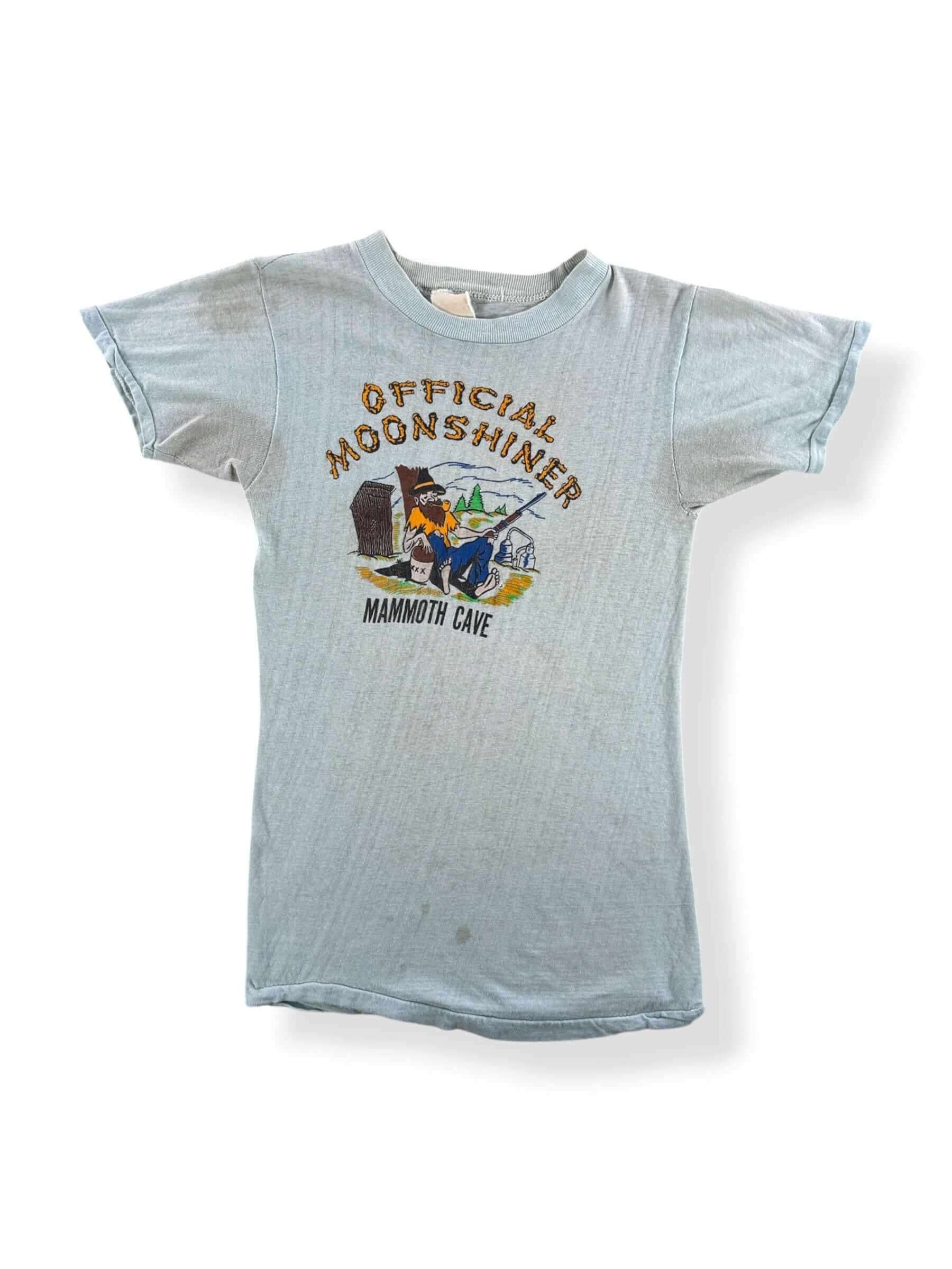 Front of Vintage Mammoth Cave Official Moonshiner Tee SZ XXS