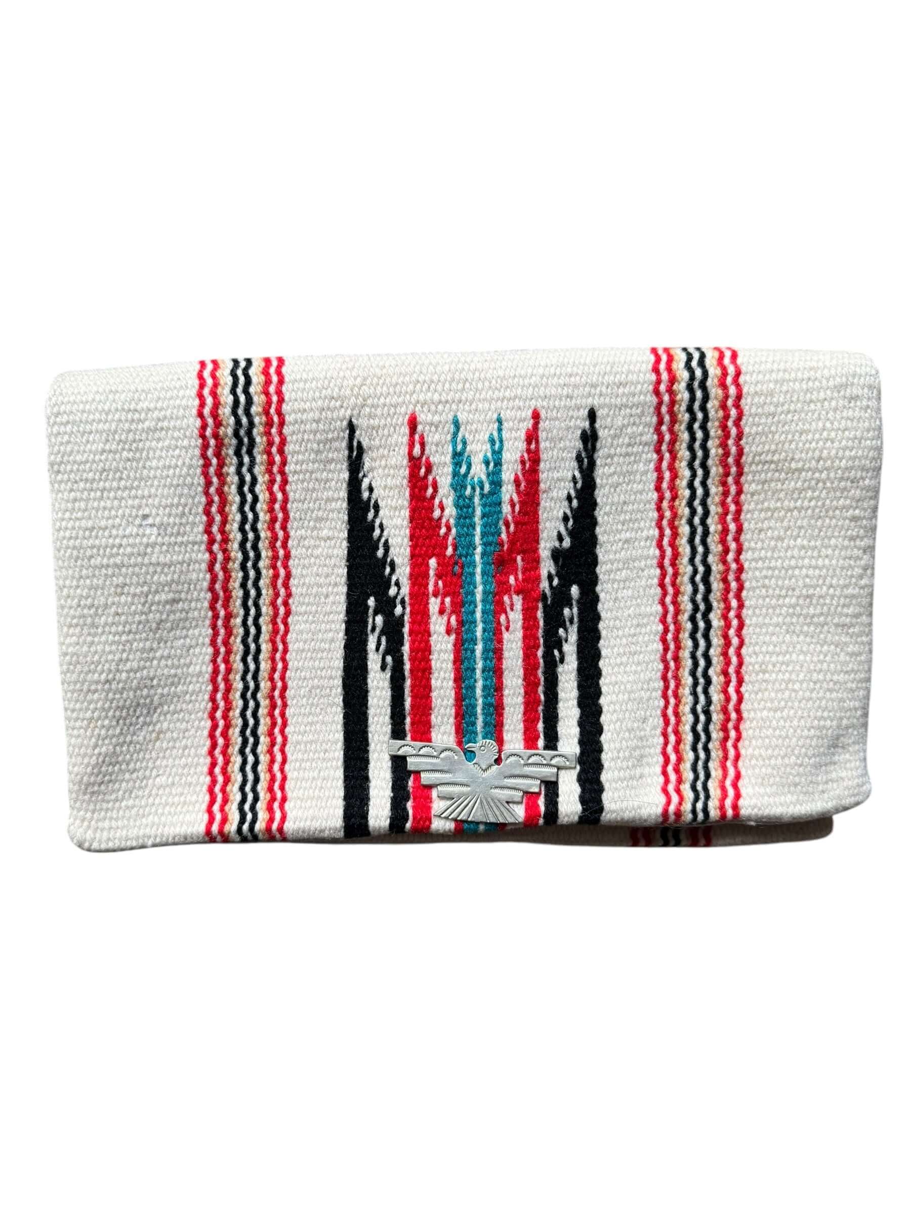 Front of 1940s Chimayo by Ganscraft Wallet Clutch Red/Black/Blue
