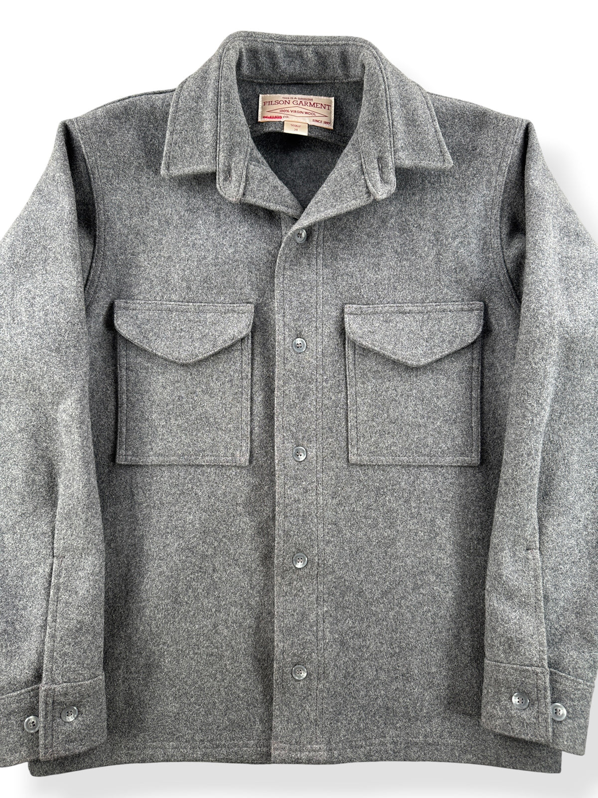 Close-up of Filson Wool Shirt Jac SZ 38