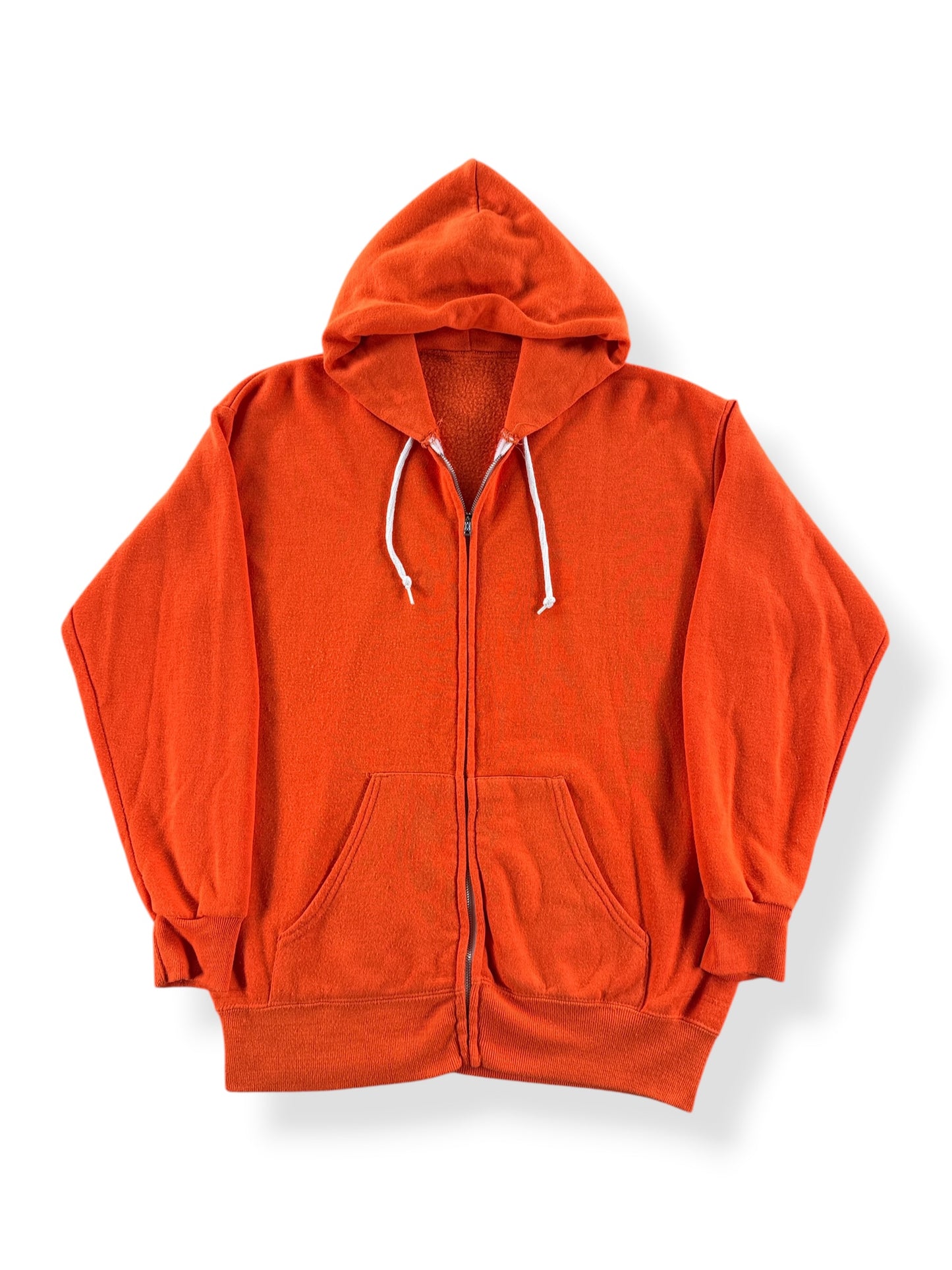 Front of Vintage Orange Zip Up Hoodie SZ L