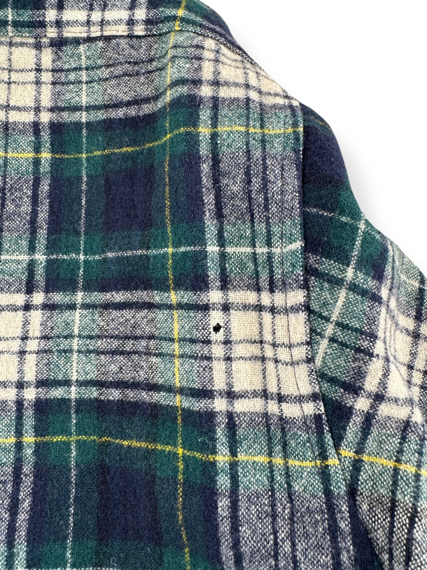 Hole on Vintage Green And Navy Pendleton Flannel SZ L