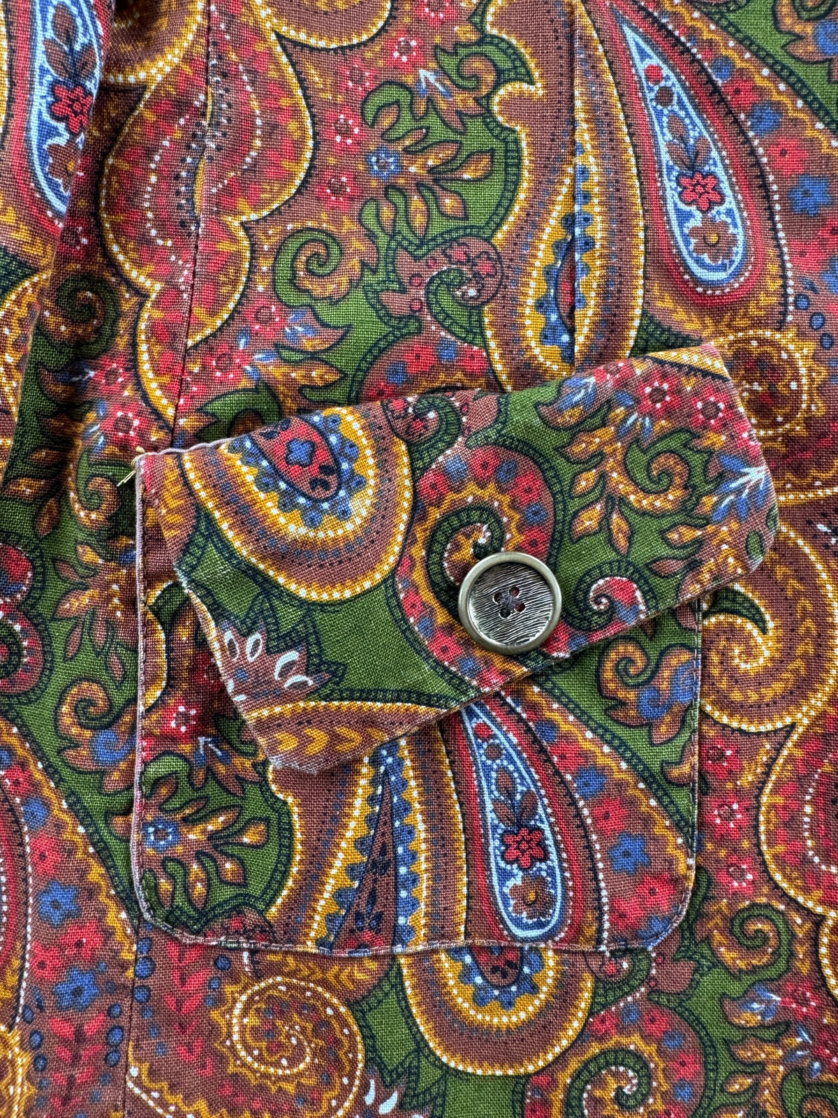 As-Is pocket on Vintage 60s/70s Paisley Jacket SZ S