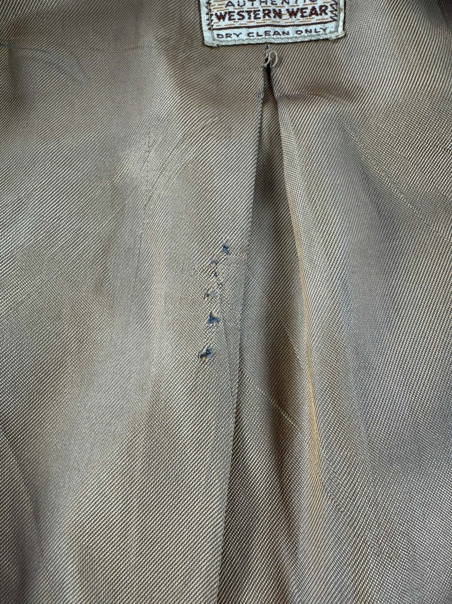 Wear on Vintage Levi's Shorthorn Wool Gabardine Western Jacket SZ S