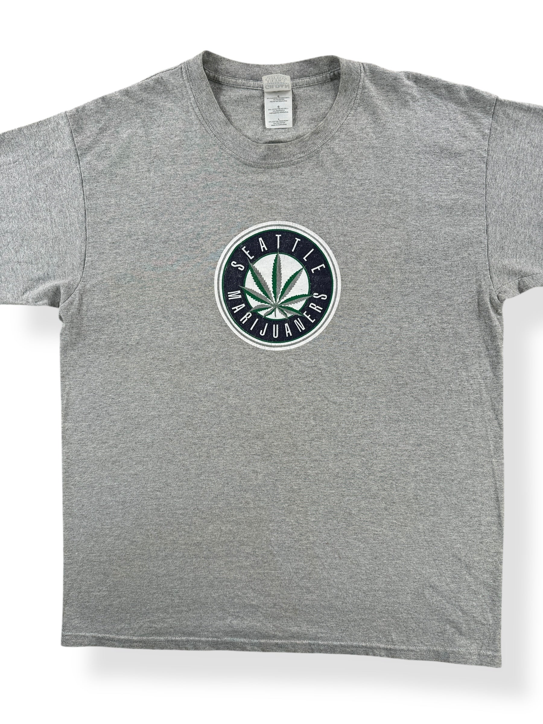 Front Close Up of Vintage Seattle Marijuaners Tee SZ L