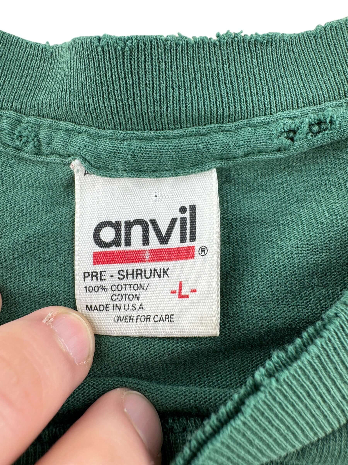 Tag on Vintage Green NYC Tee SZ L