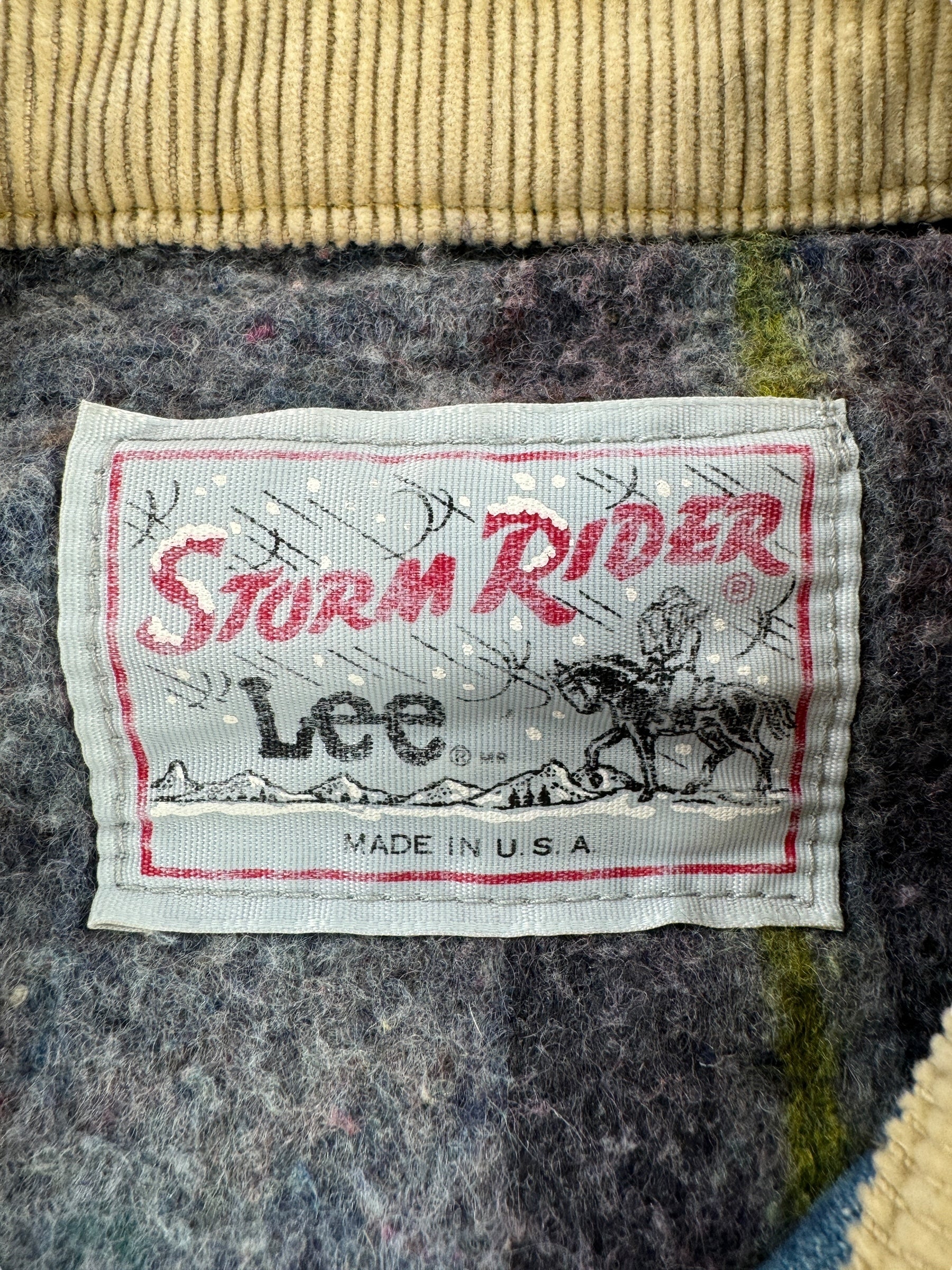 Label on Vintage 80s Era Lee Storm Rider Jacket SZ L