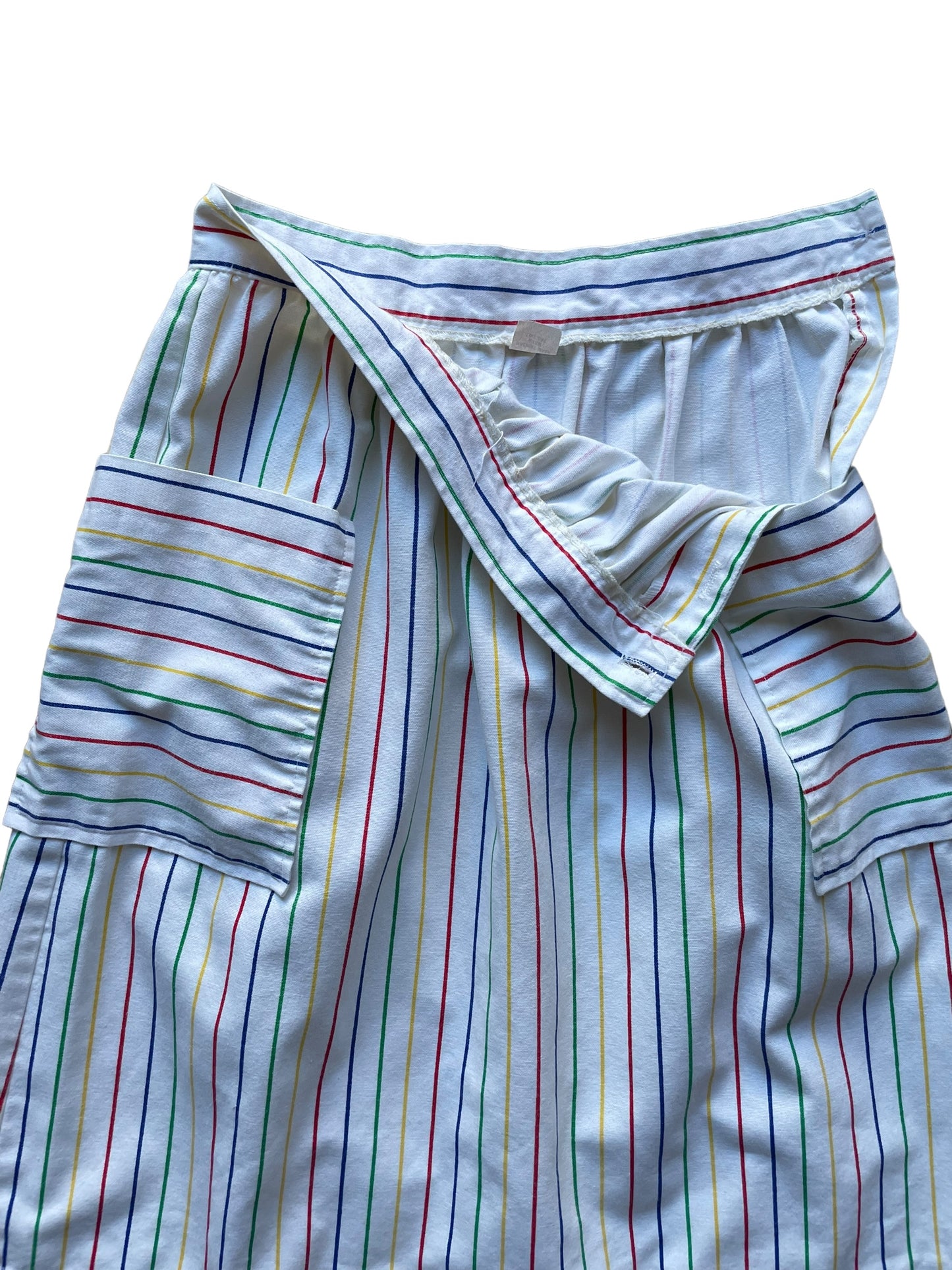 Open side view of 1980s Striped Cotton Skirt SZ S-M