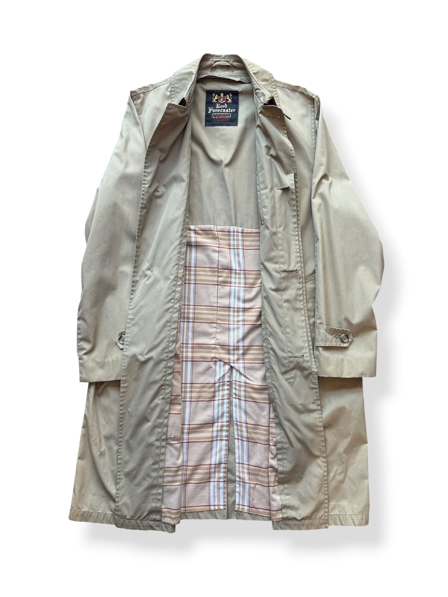 Inside of Vintage Lord Forcaster Trench Coat SZ 38L