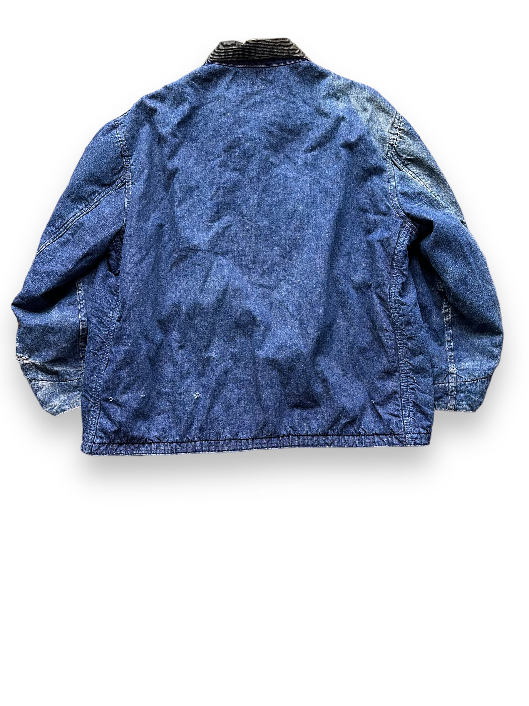 Rear View of Vintage Blue Bell Blanket Lined Denim Chore Coat SZ 46 | Seattle Vintage Workwear | Barn Owl Vintage Seattle