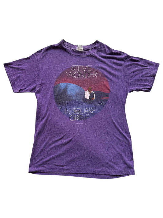 Front View of Vintage Stevie Wonder In Square Circle Tee XL