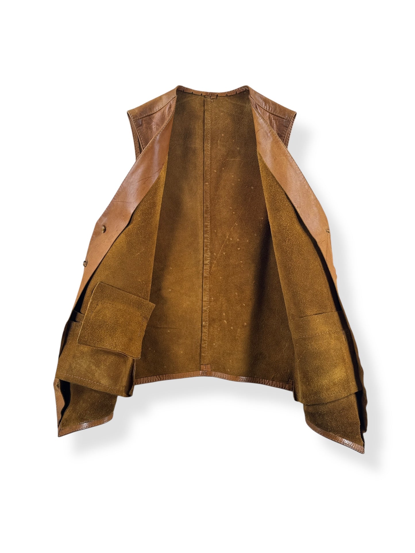 Inside of Vintage Leather Vest SZ XS