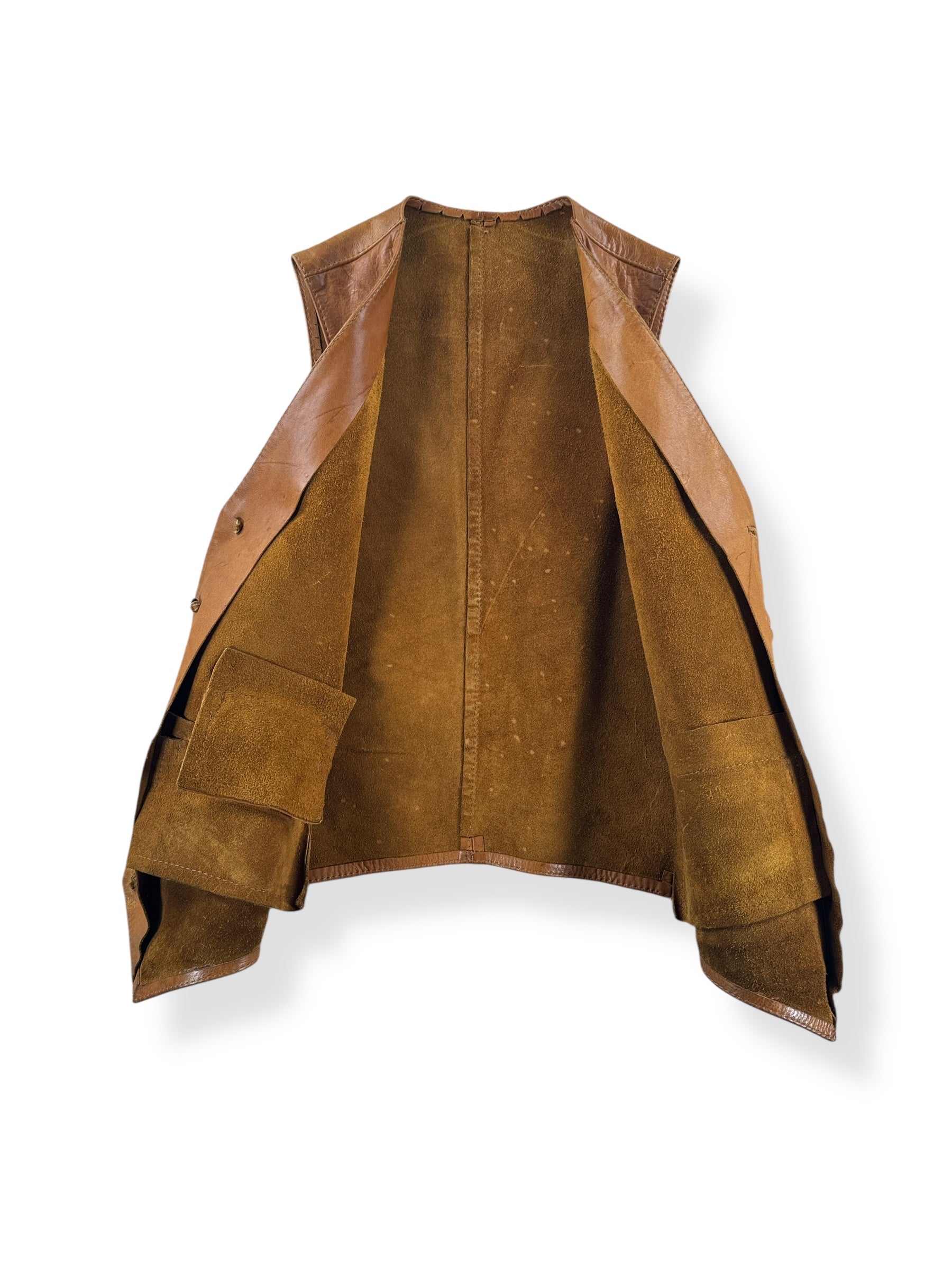 Inside of Vintage Leather Vest SZ XS