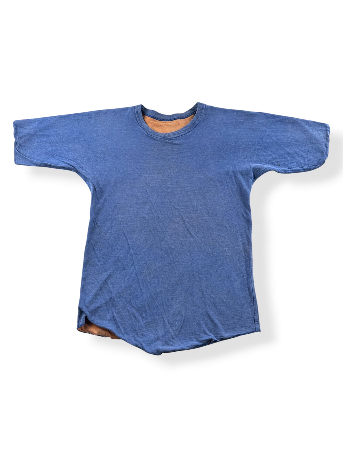 Front of inside-out Vintage Orange / Blue Reversible Tee SZ M
