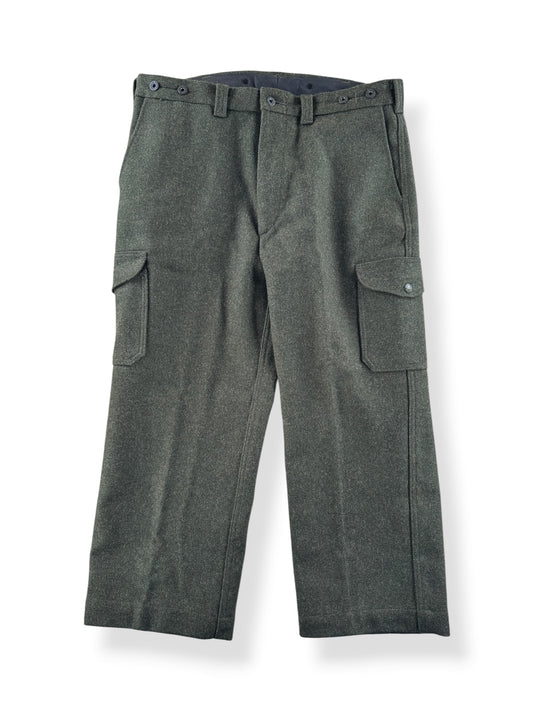 Front of Filson Forest Green Mackinaw Wool Field Pants W36 (Fits W38)