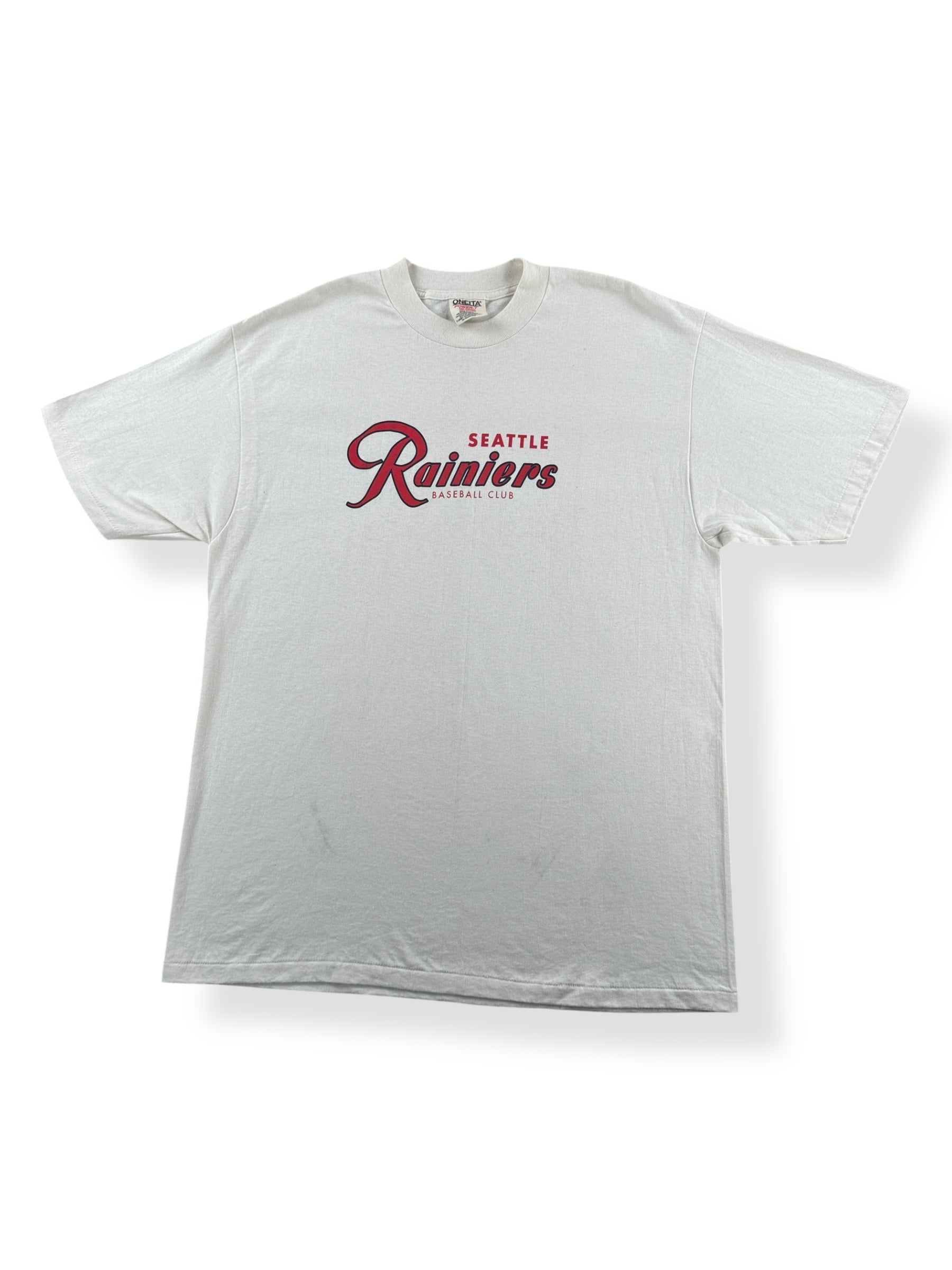 Front of Vintage Seattle Rainiers Baseball Club Tee SZ XL
